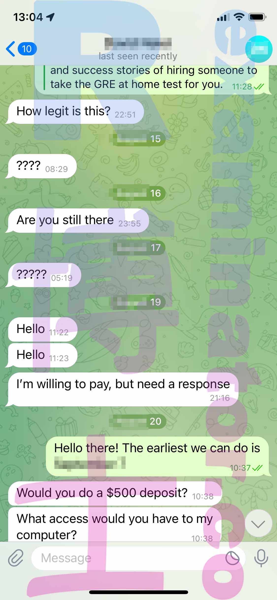 [GRE代考保分]成功案例#272的对话截图
