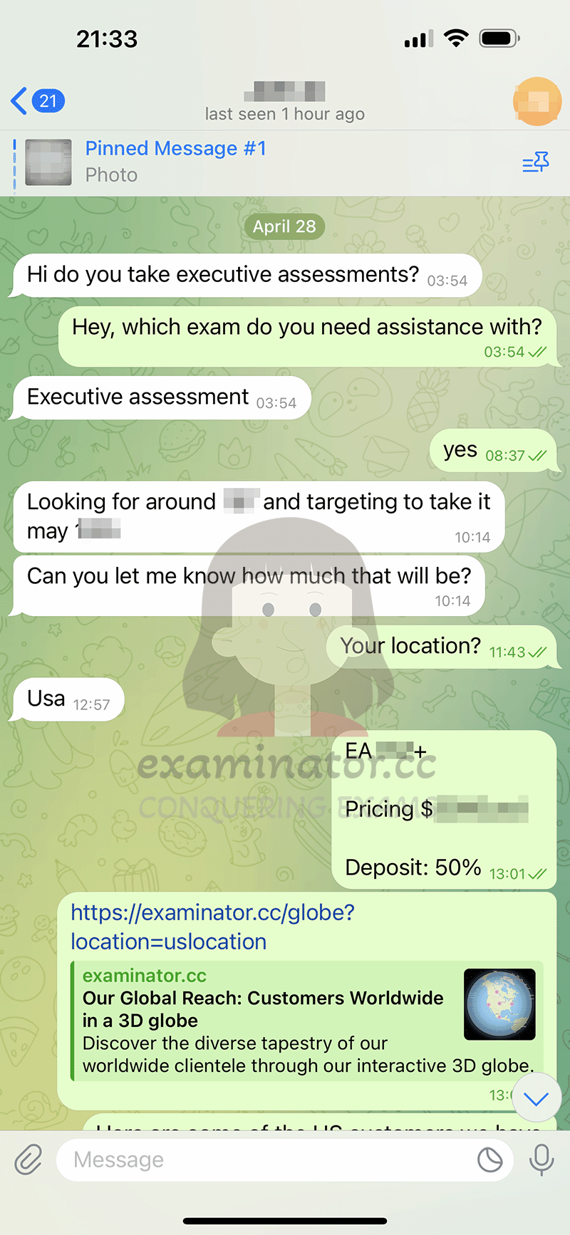 一位准爸爸聘请我们进行Executive Assessment (EA)代考