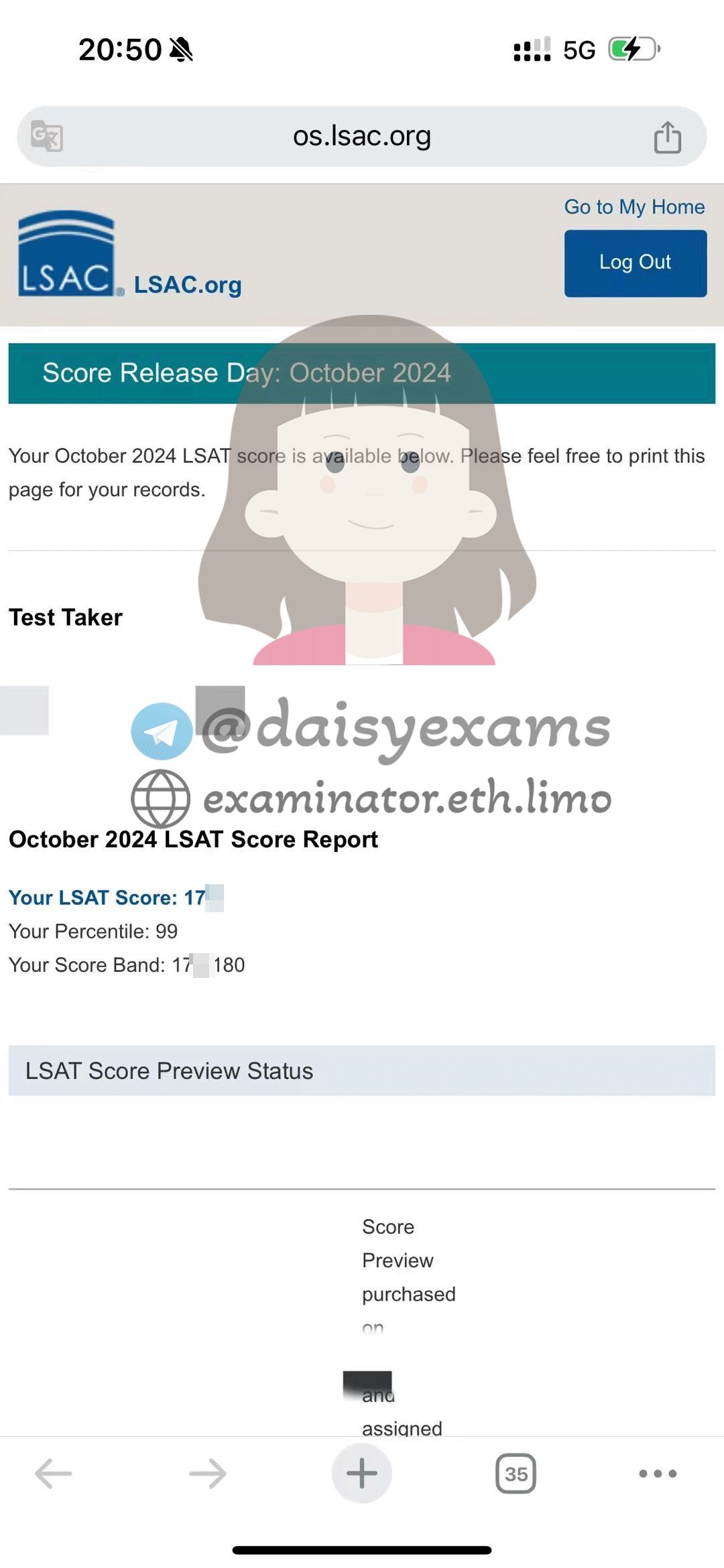 LSAT代考保分成功案例#674的与客户对话截图