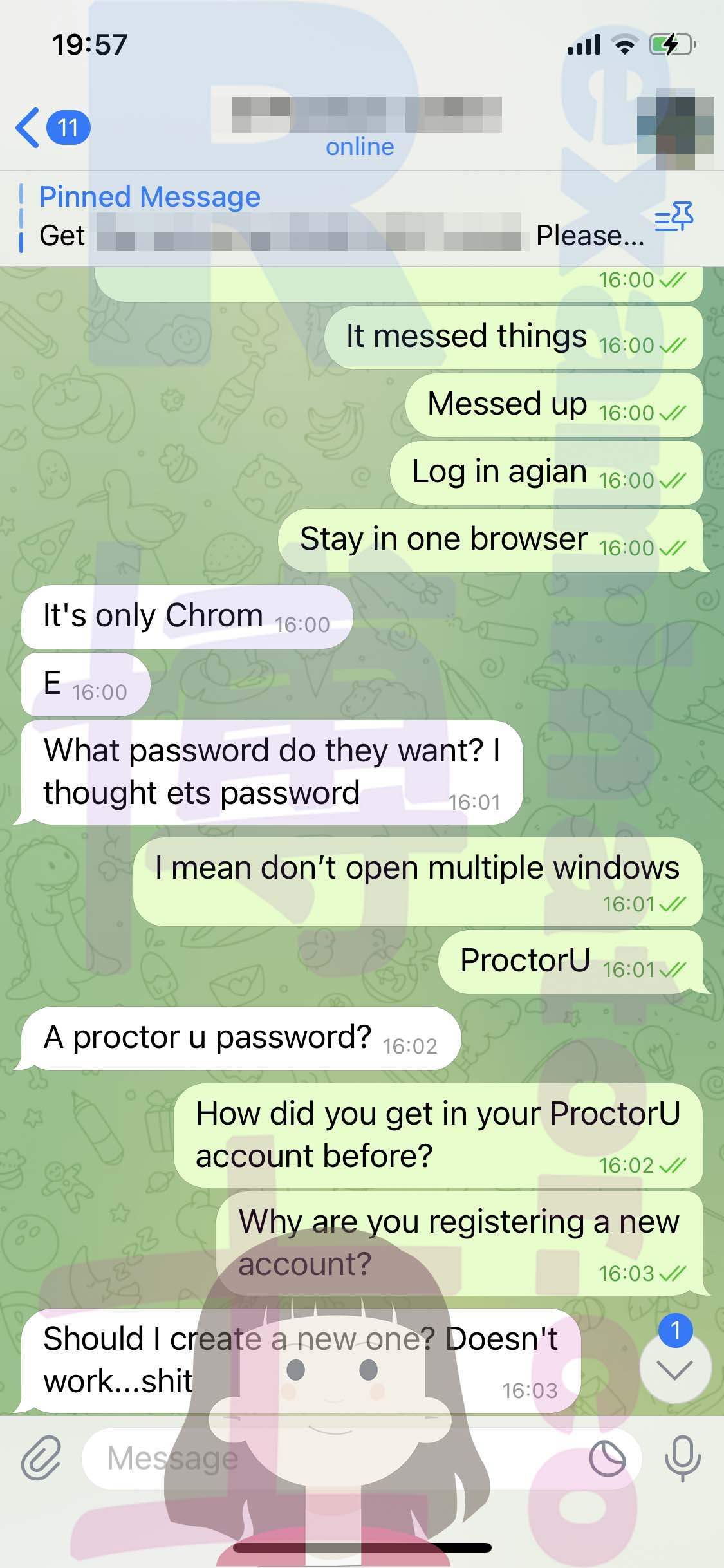 GRE代考保分成功案例#521的与客户对话截图