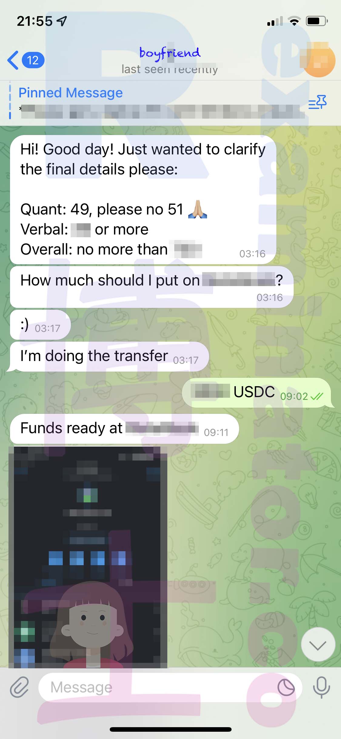 GMAT代考保分成功案例#473的与客户对话截图