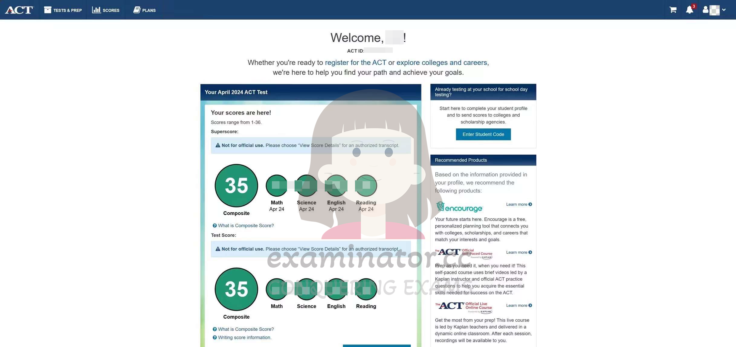 ACT考前面授正式出分