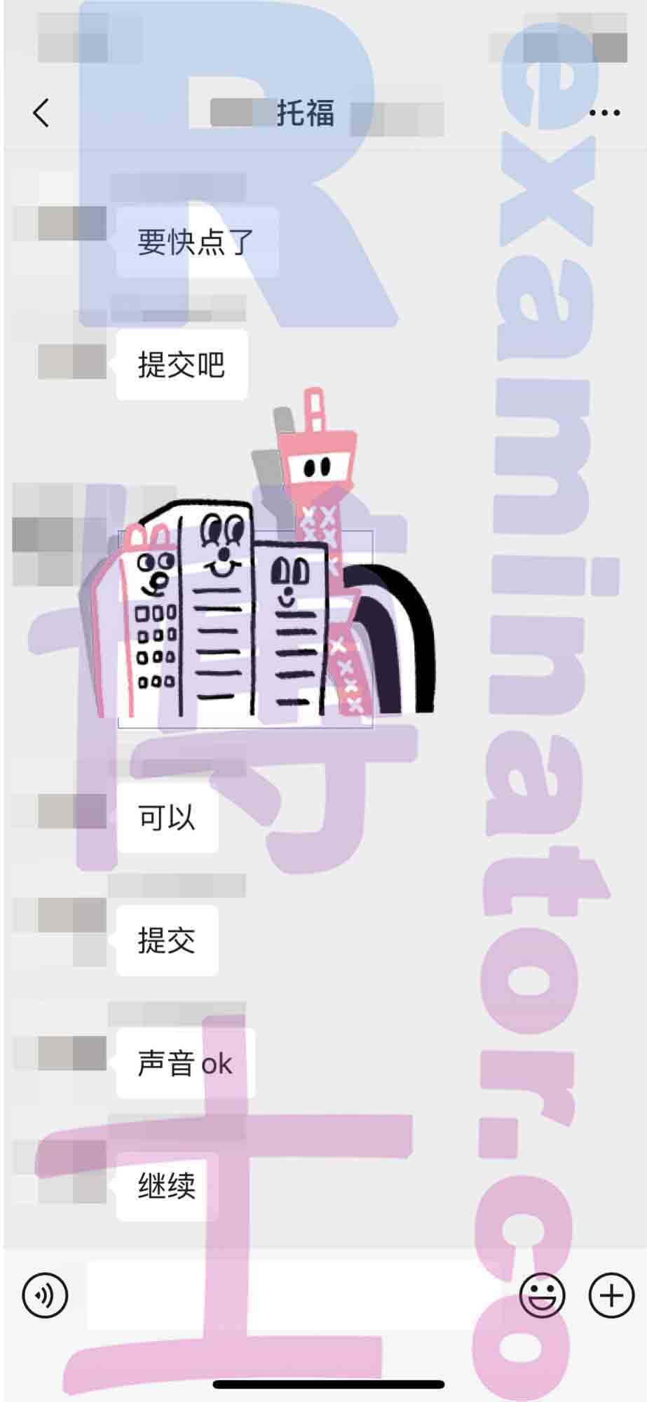托福代考保分成功案例#206的与客户对话截图