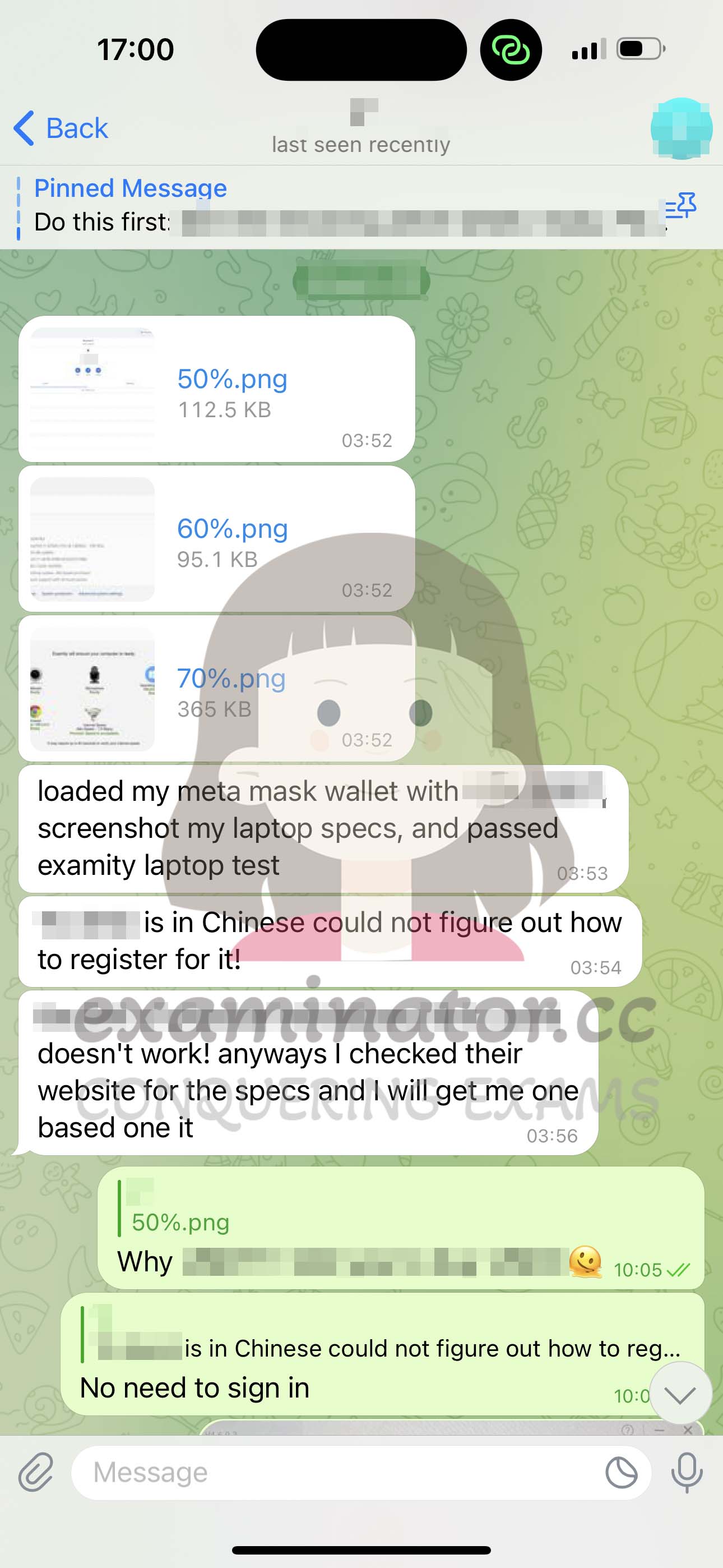 GMAT代考保分成功案例#570的与客户对话截图