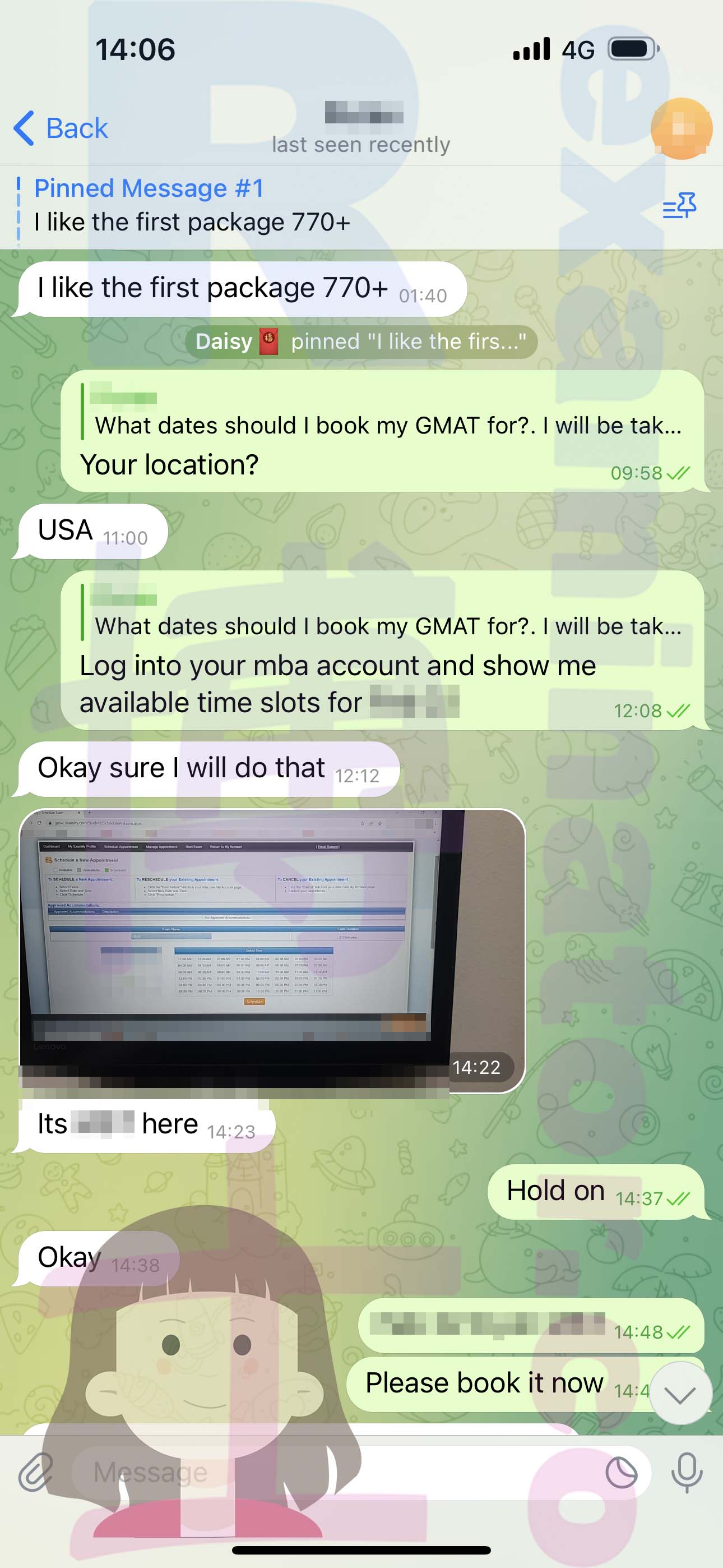 [GMAT代考保分]成功案例#344的对话截图