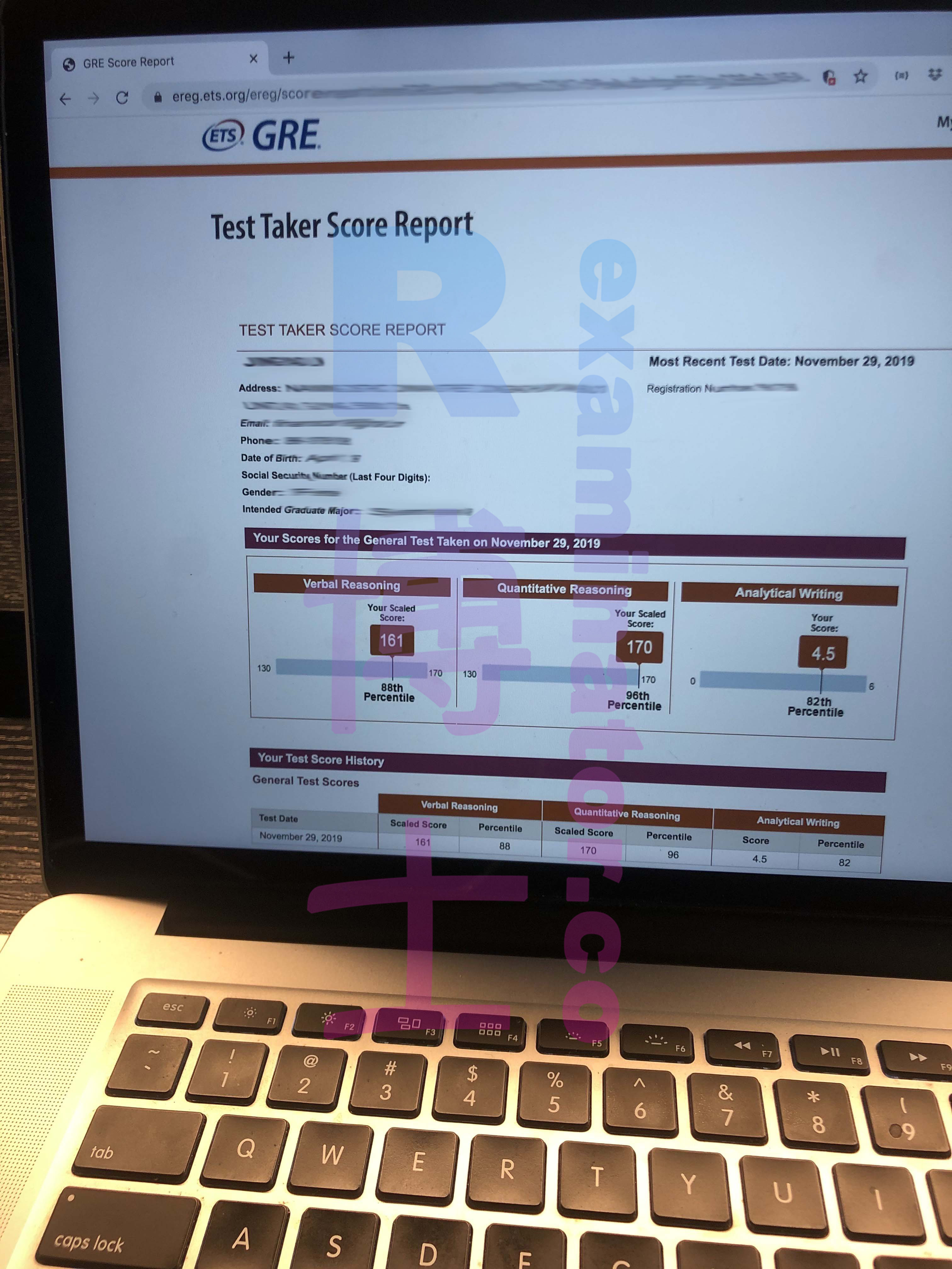 November 29, 2019 GRE proxy test 331 points AW 4.5

