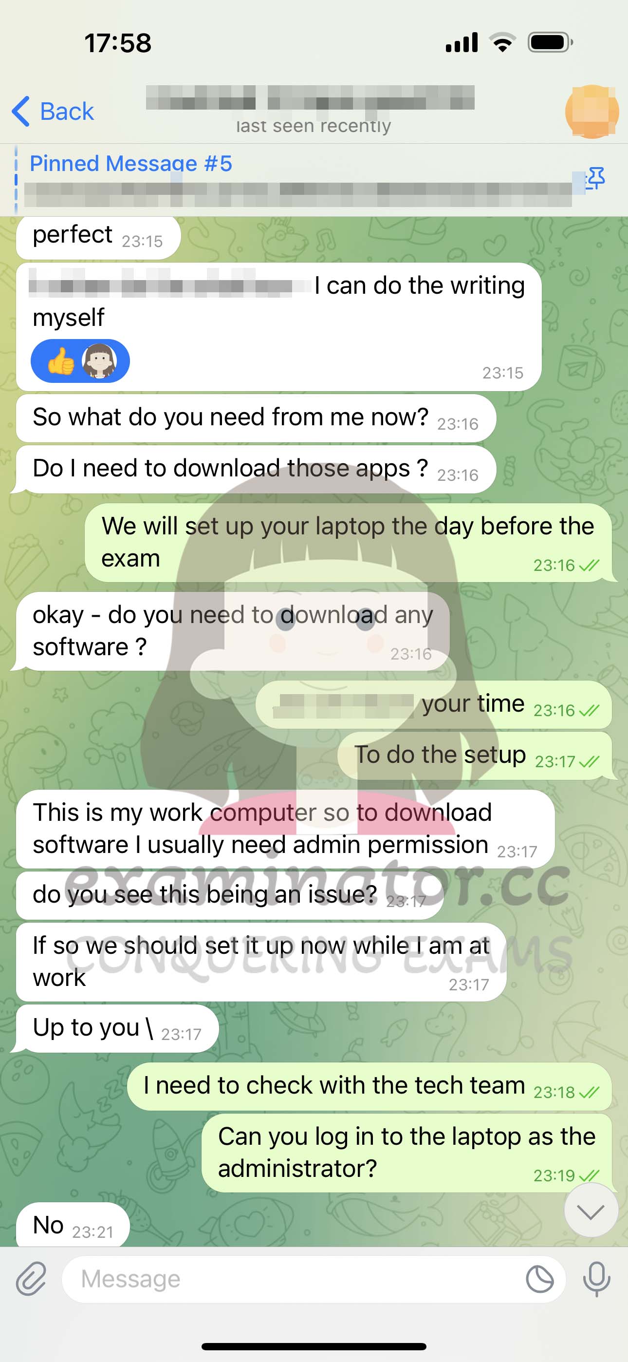 GMAT代考保分成功案例#556的与客户对话截图
