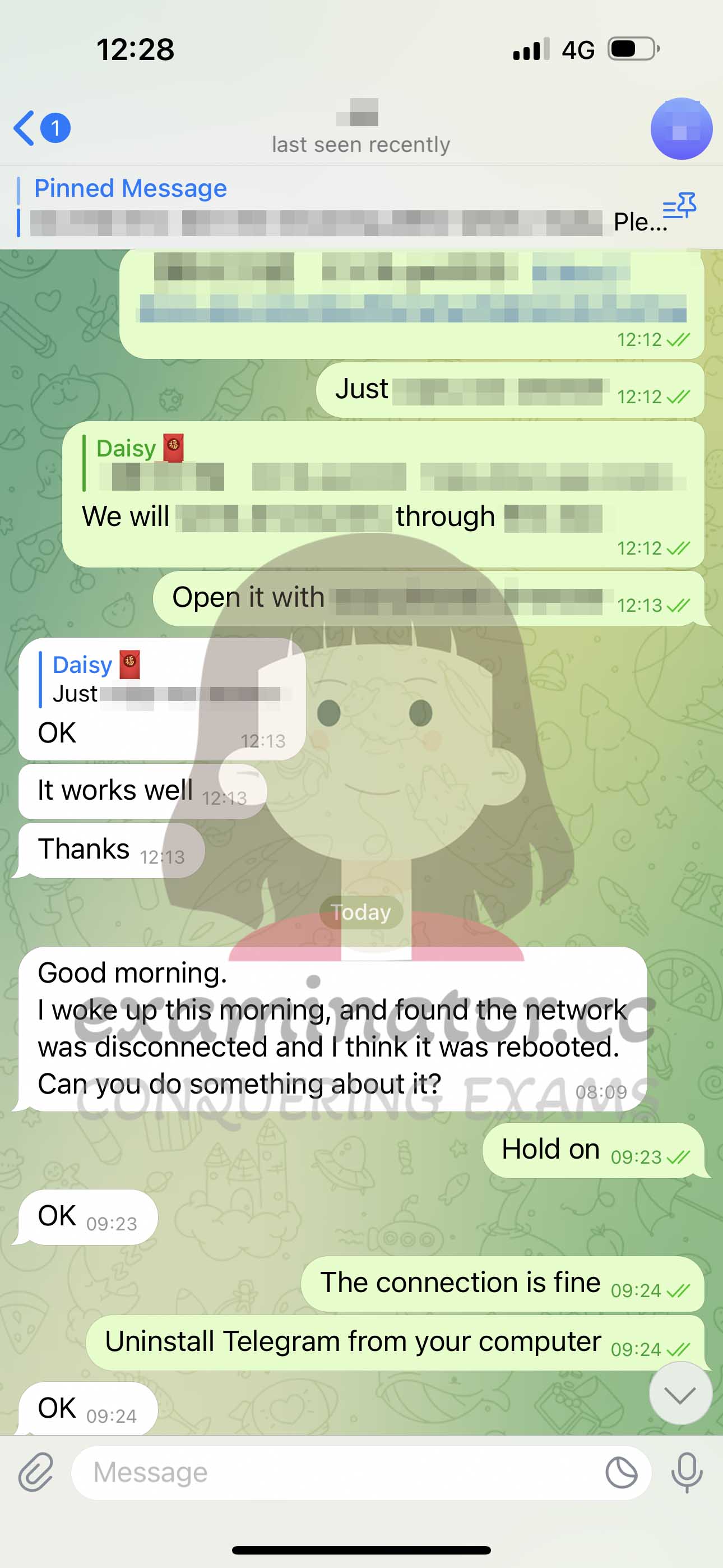 GRE代考保分成功案例#601的与客户对话截图