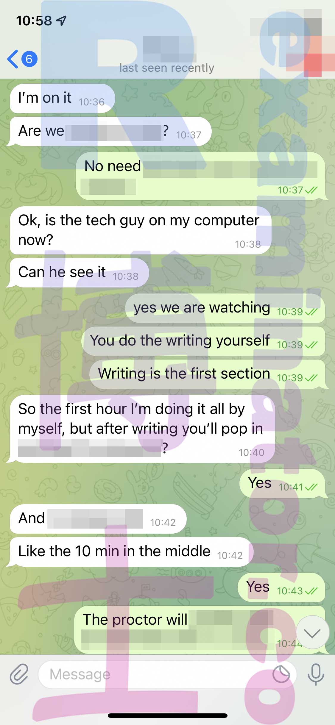 GRE代考保分成功案例#312的与客户对话截图