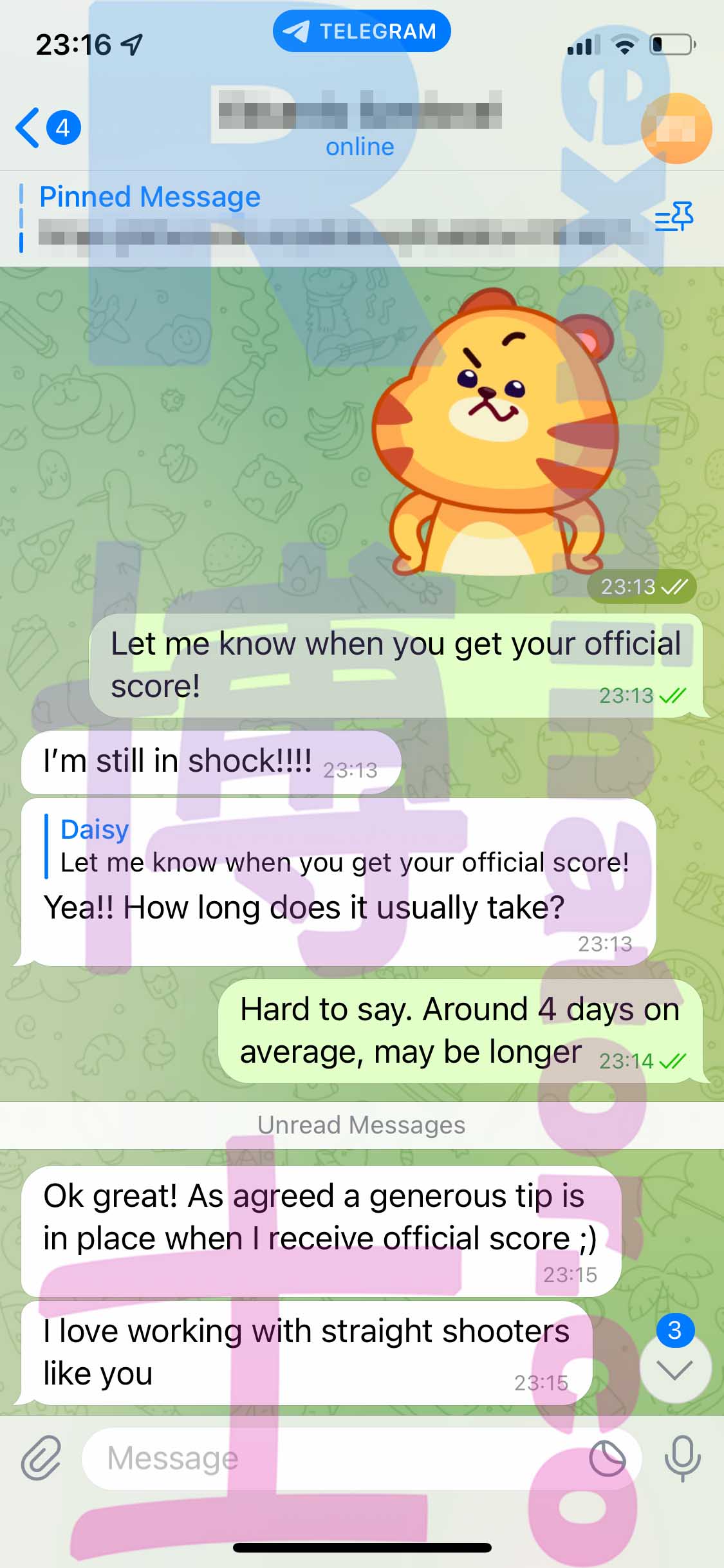 GMAT代考保分成功案例#451的与客户对话截图