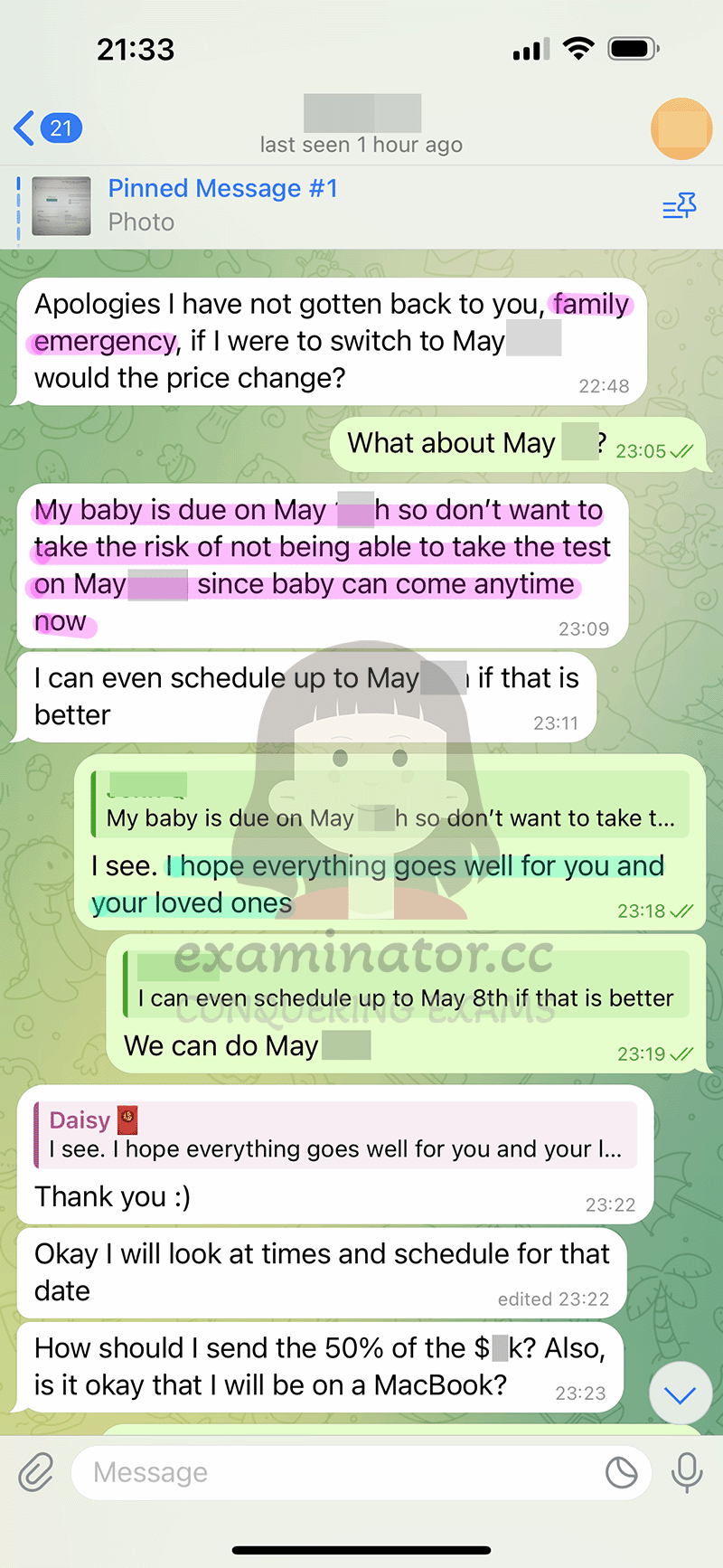 一位准爸爸聘请我们进行Executive Assessment (EA)代考