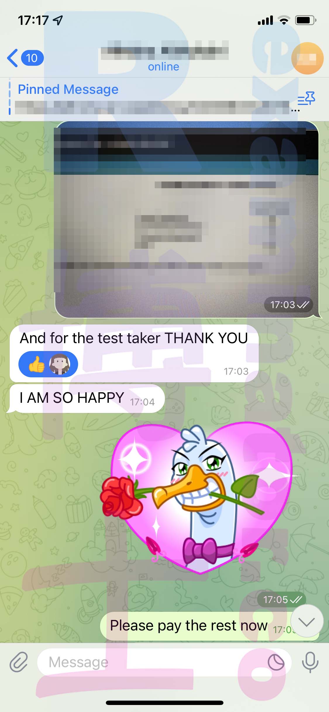 GMAT代考保分成功案例#465的与客户对话截图