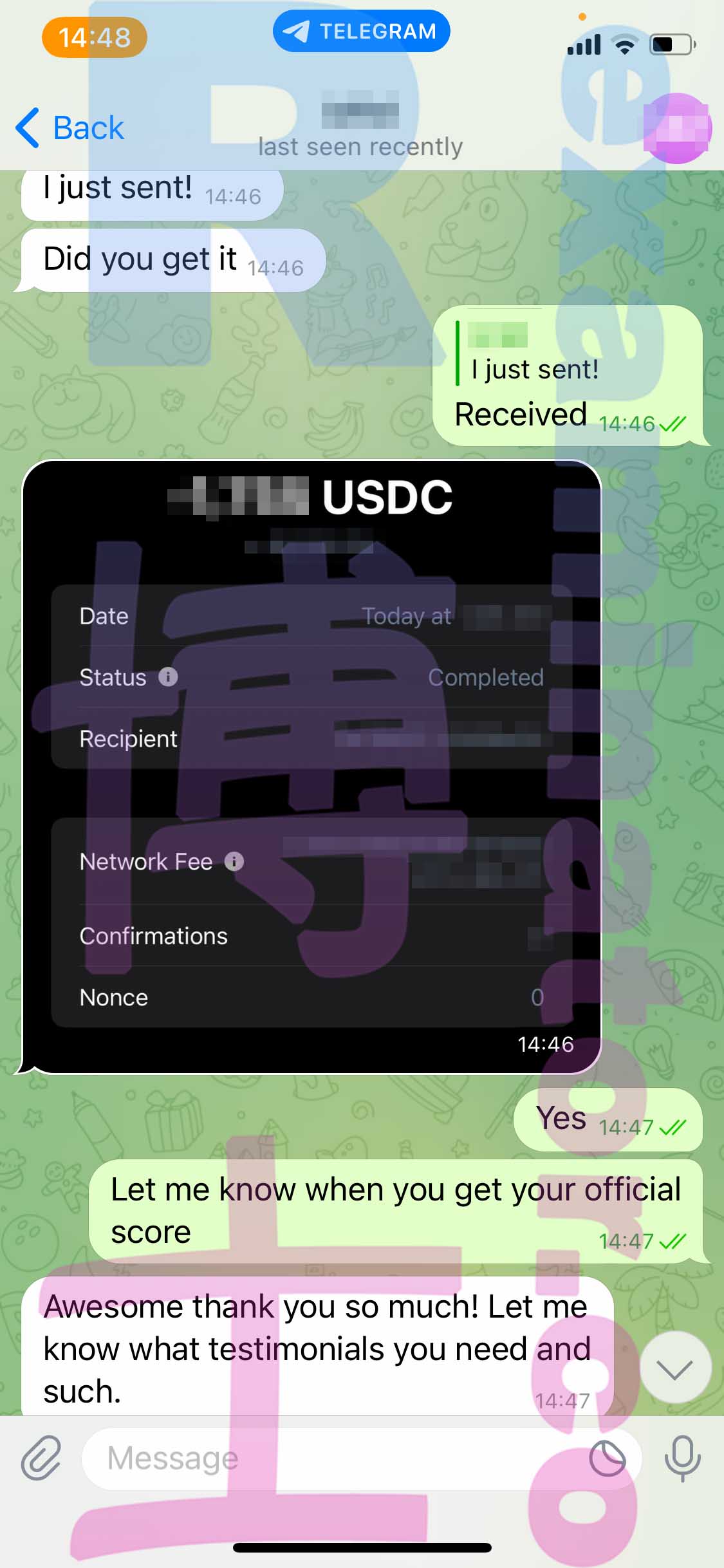 GMAT代考保分成功案例#402的与客户对话截图