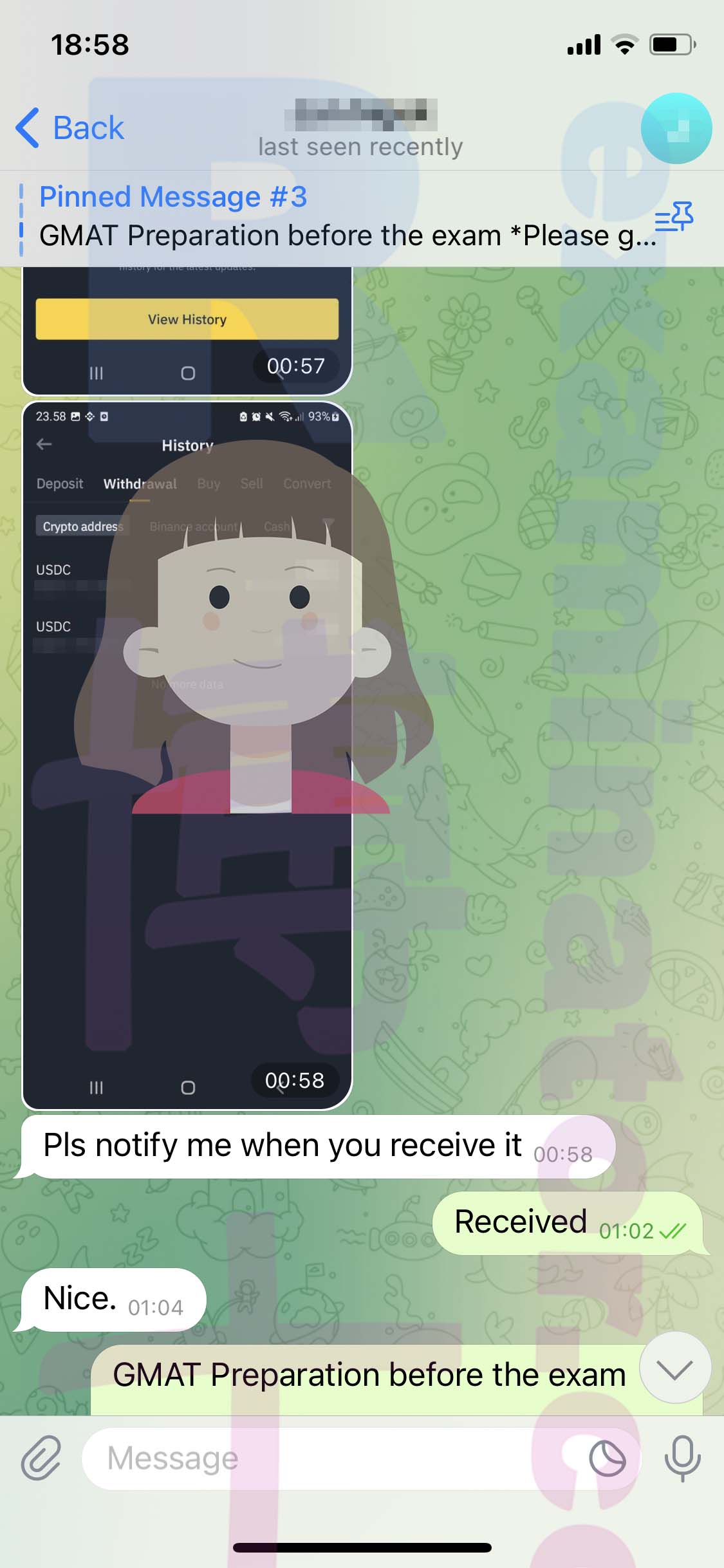 [GMAT代考保分]成功案例#322的对话截图