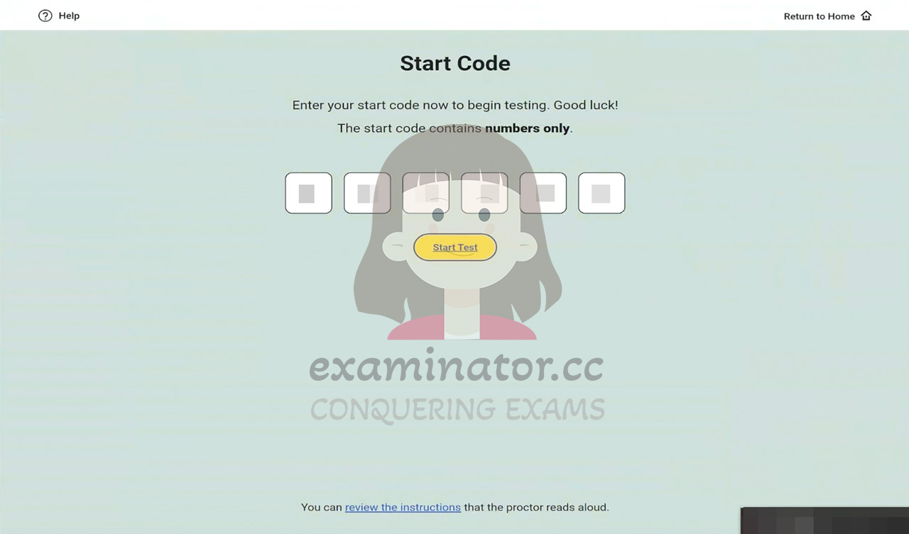 SAT代考 输入Start Code,输入完毕后就开始考试了