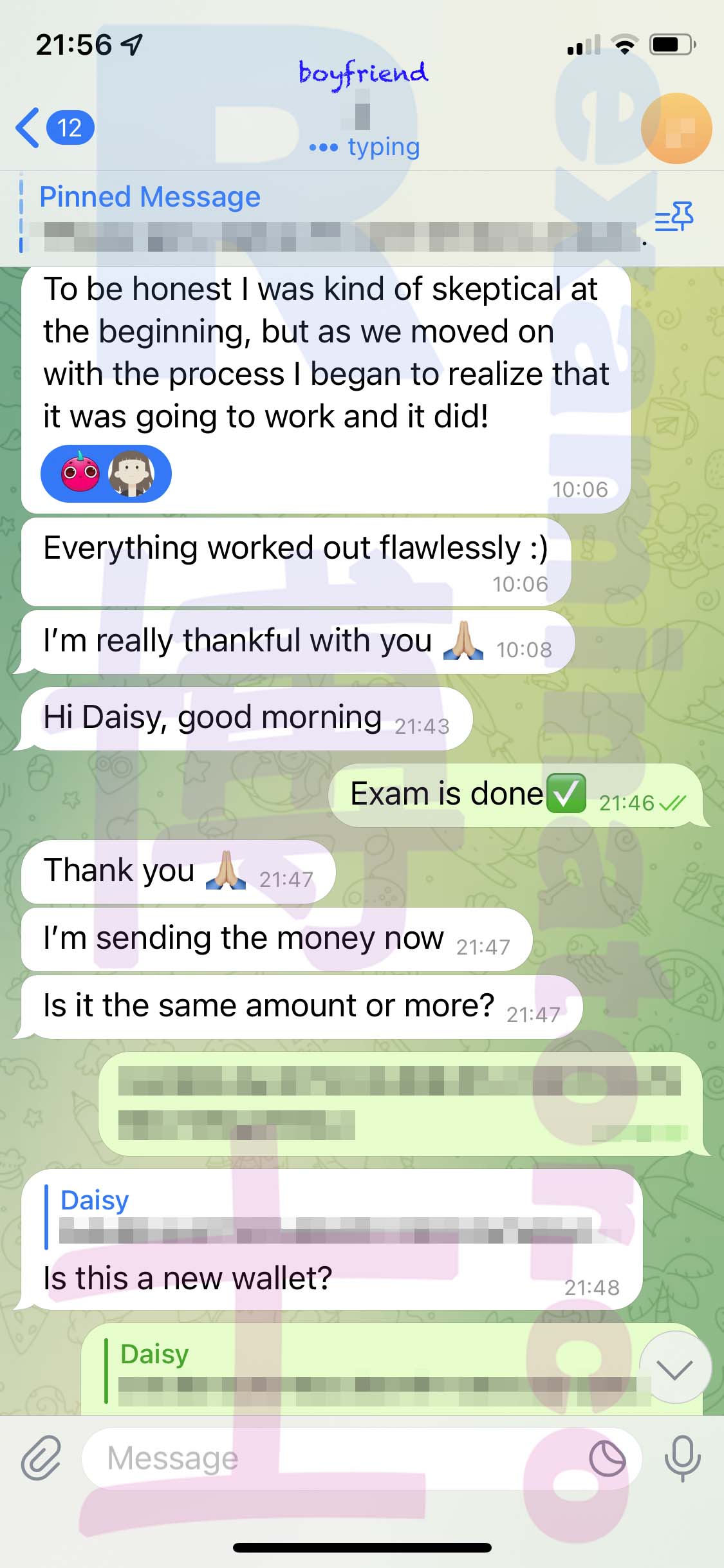 GMAT代考保分成功案例#473的与客户对话截图