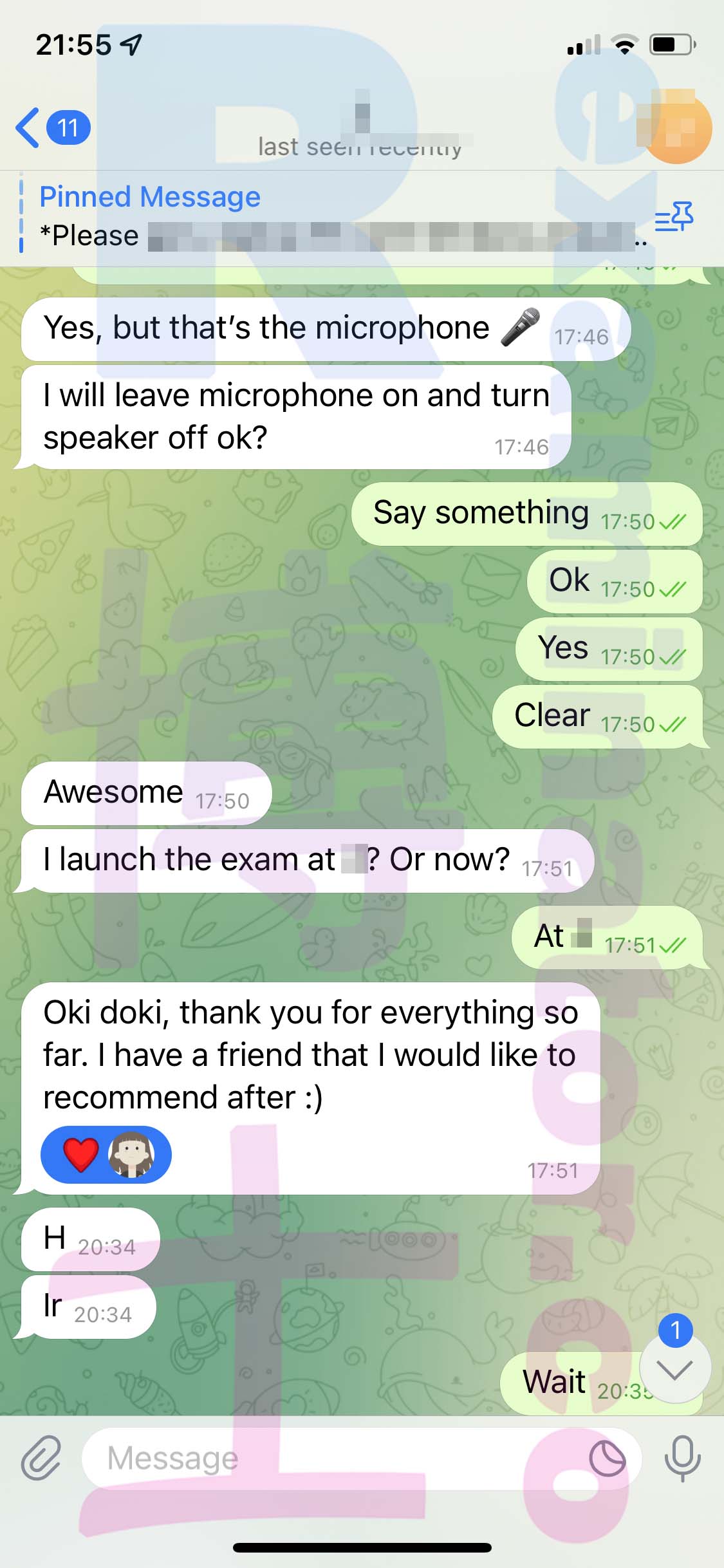 GMAT代考保分成功案例#459的与客户对话截图