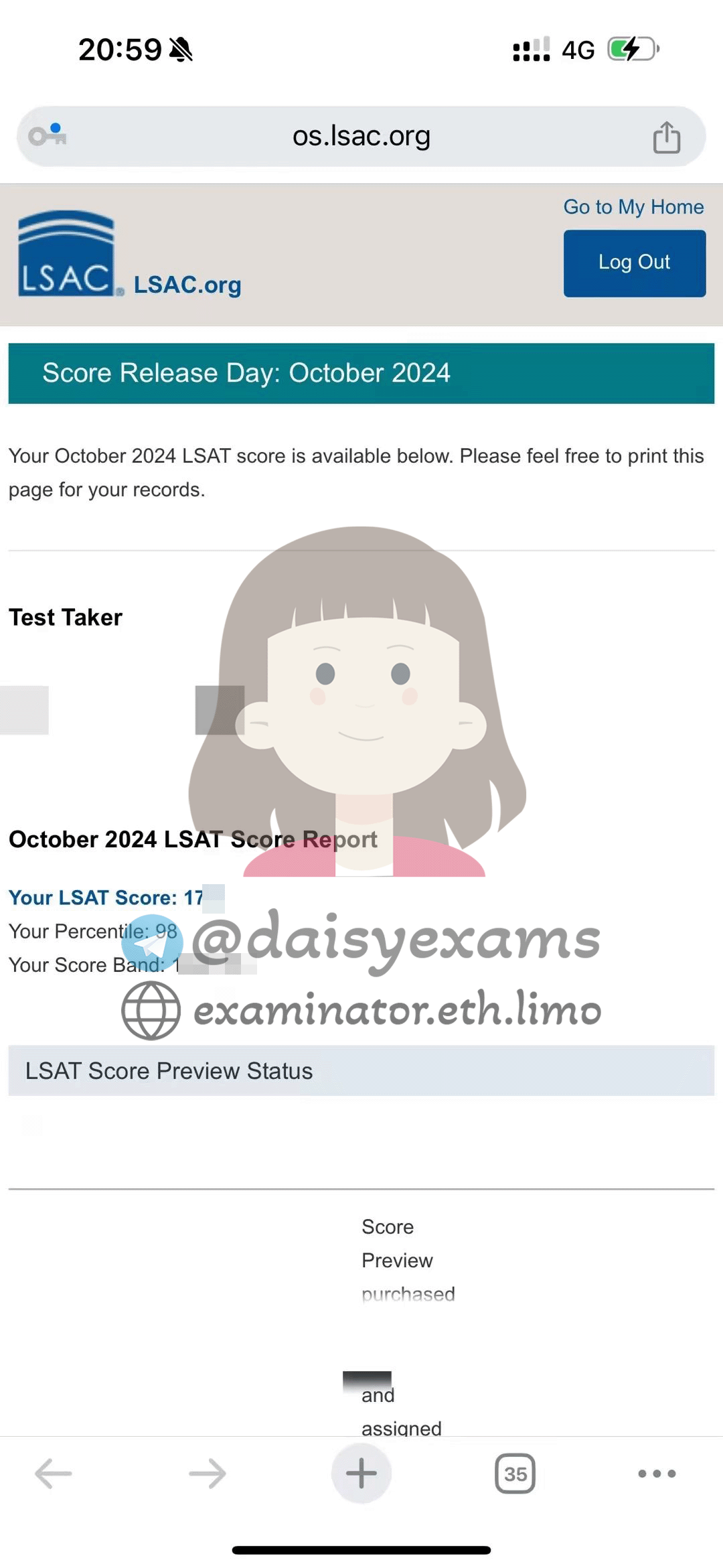 LSAT代考保分成功案例#674的与客户对话截图