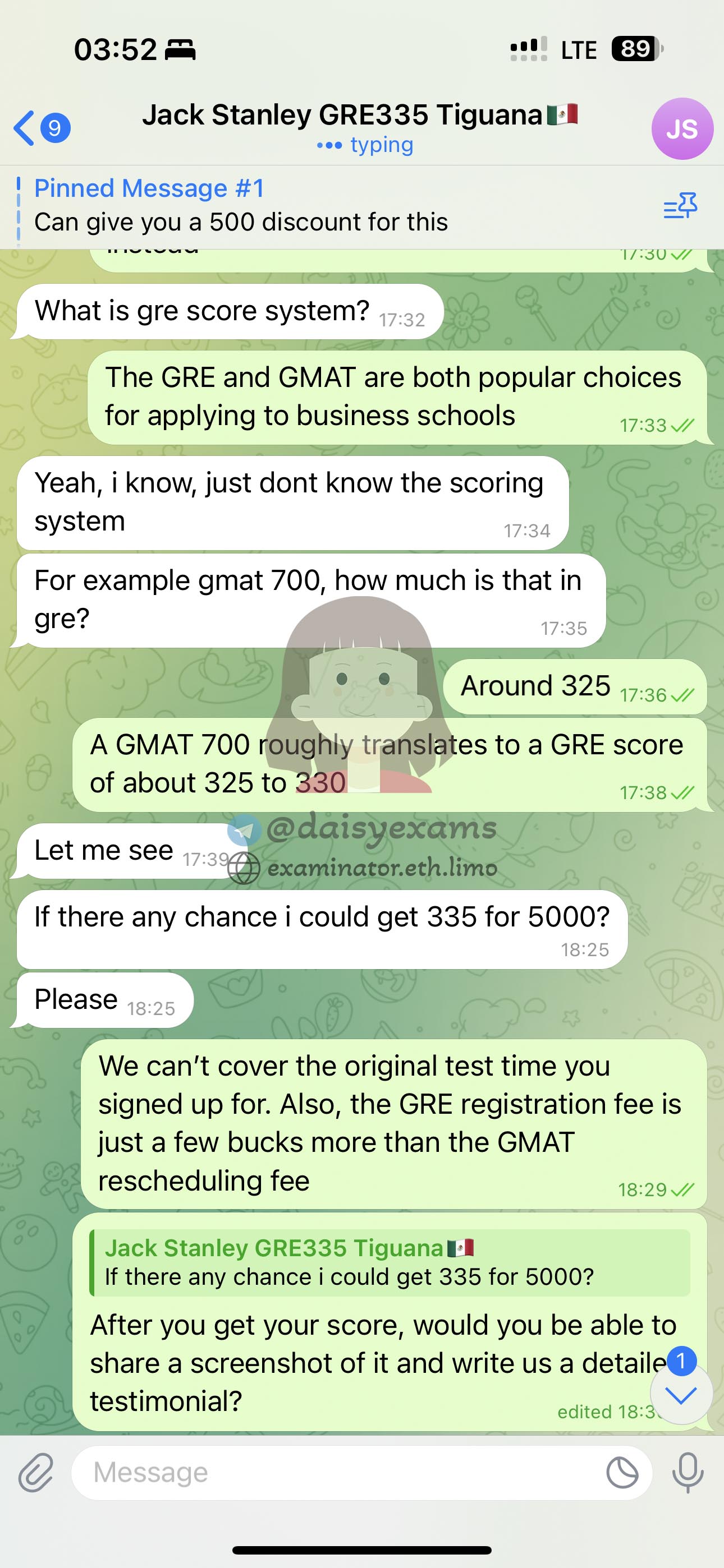 墨西哥客户请 examinator.cc 和 Jason 代考 GRE 在家考试