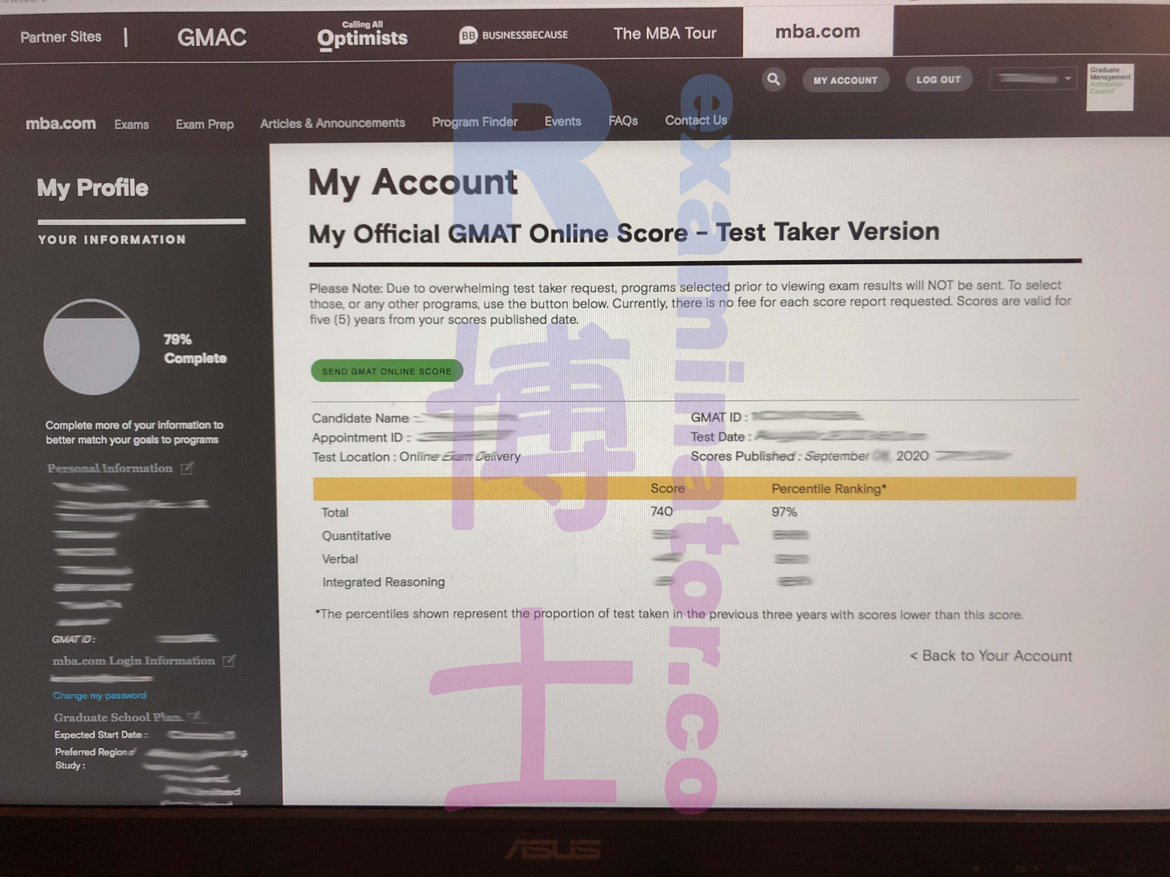 740 on the GMAT is all that needed for our Taiwanese client to rave