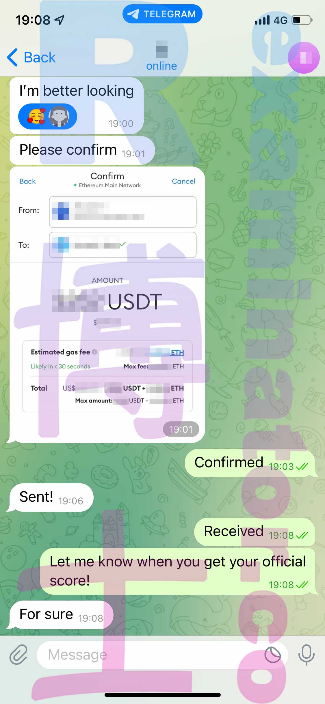 GRE代考保分成功案例#450的与客户对话截图