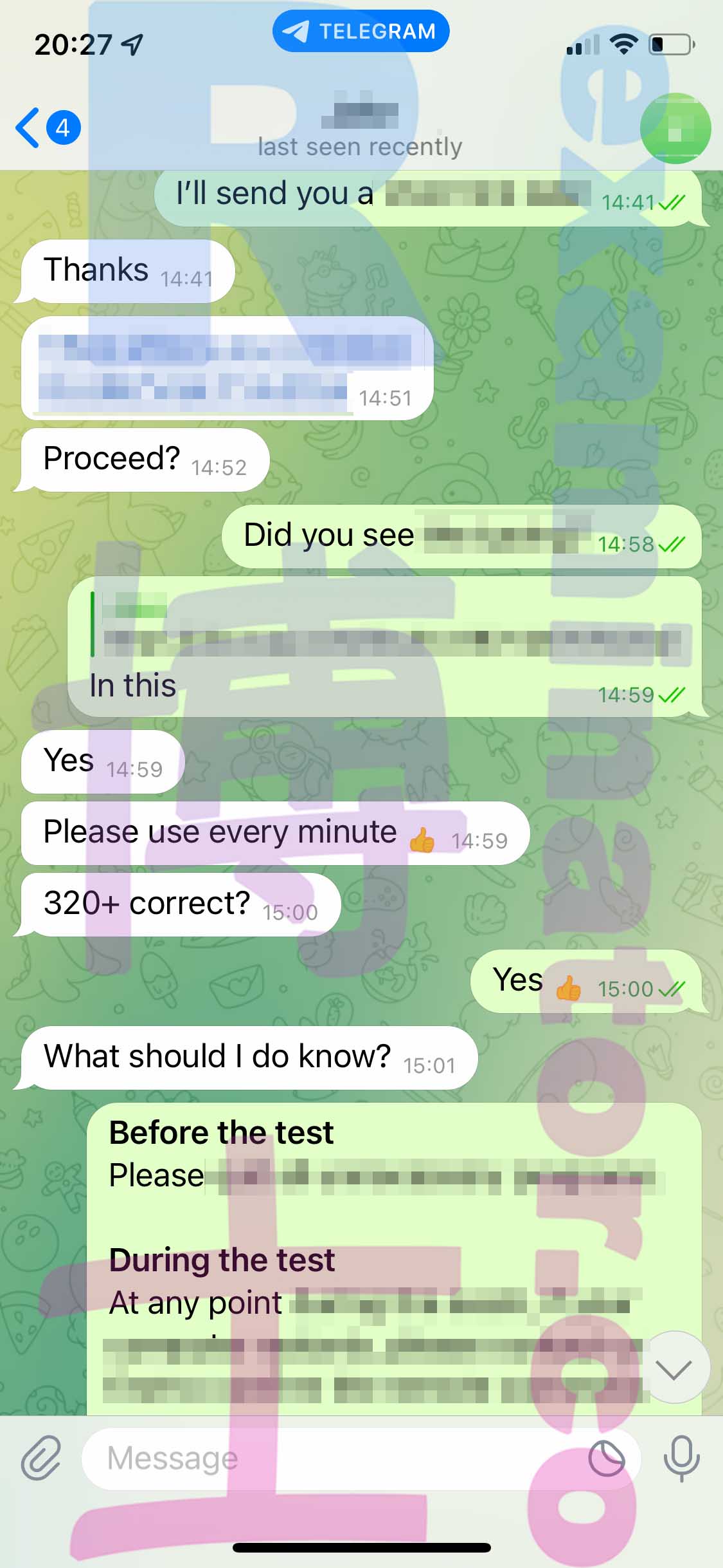 GRE代考保分成功案例#391的与客户对话截图