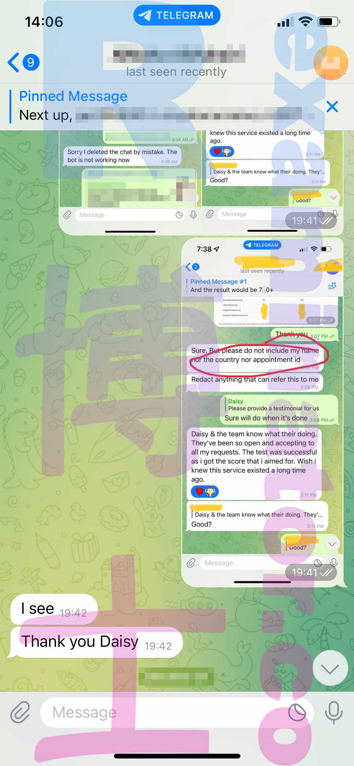 [GMAT代考保分]成功案例#287的对话截图