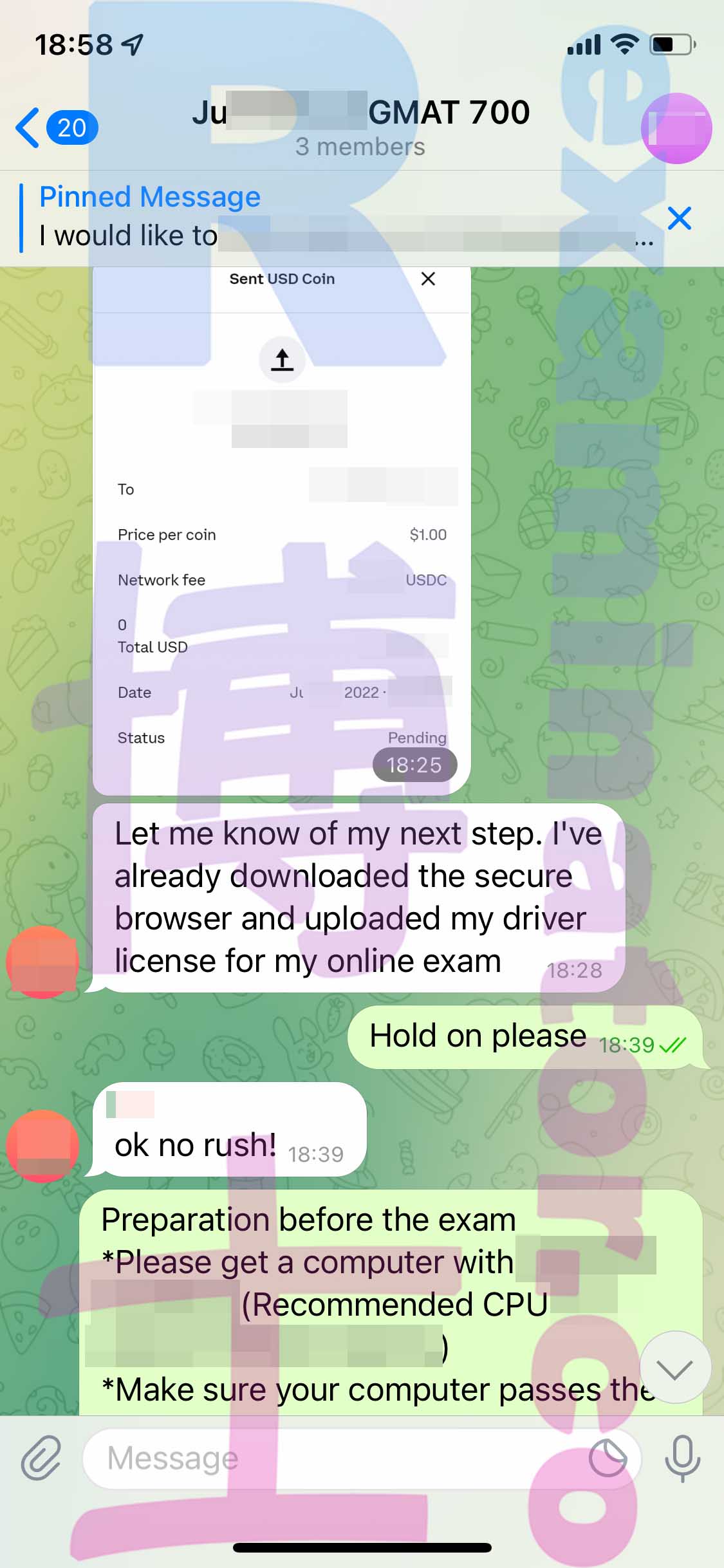 [GMAT代考保分]成功案例#207的对话截图