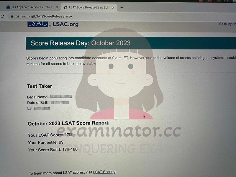 🇺🇸 On the Path to Law School: Two LSAT Proxy Exam Clients Score 175+ in October LSAT! Best Wishes to All Law School Applicants!🏫🧑‍💼