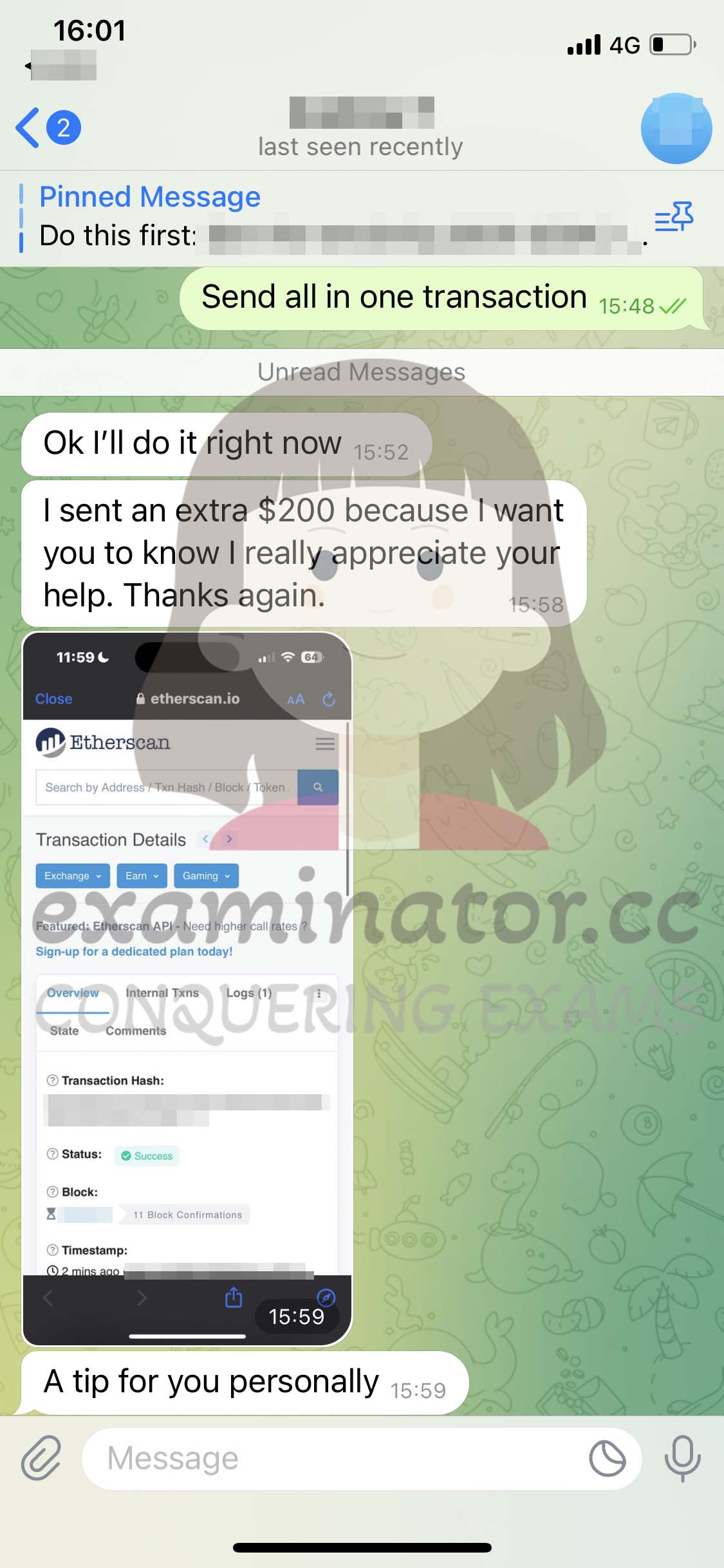 GRE代考保分成功案例#576的与客户对话截图