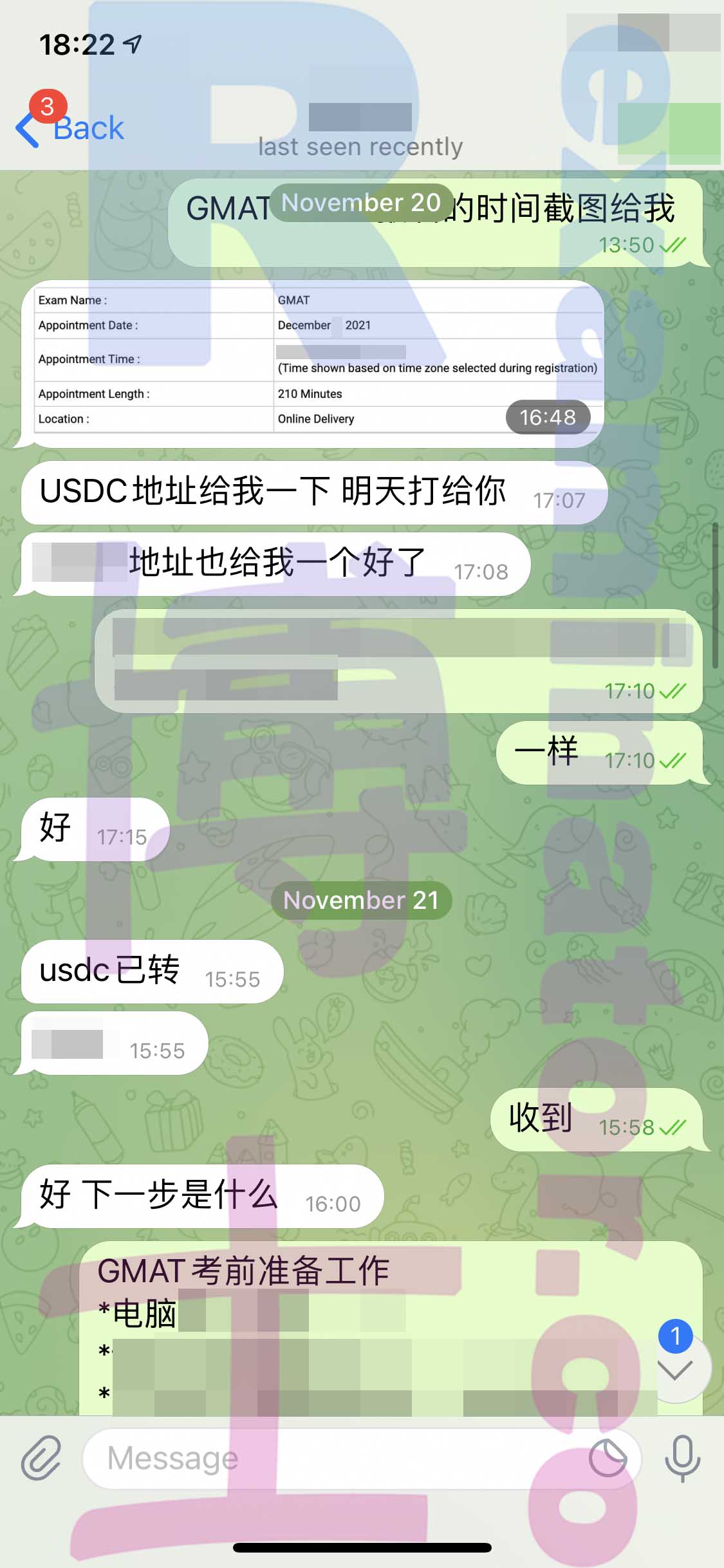 [GMAT代考保分]成功案例#138的对话截图