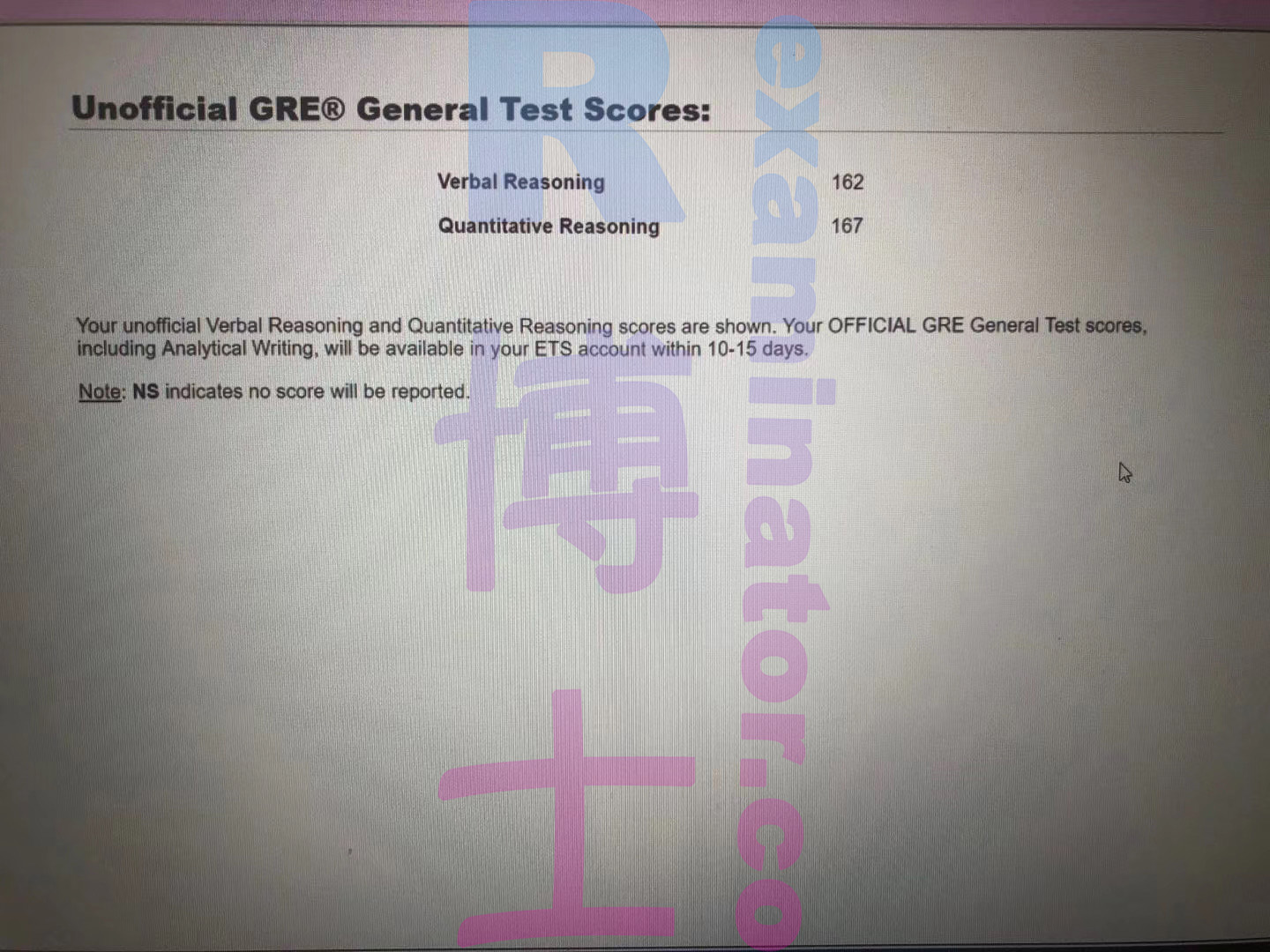 GRE代考保分成功案例#106的与客户对话截图