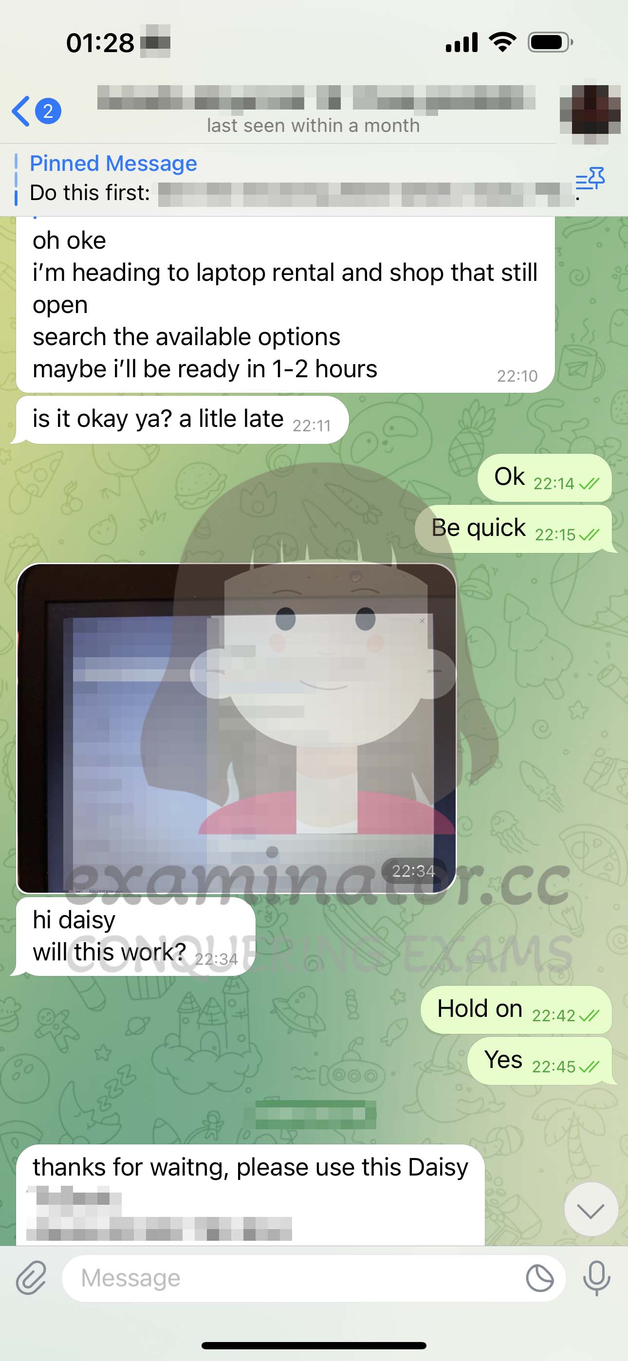 GMAT代考保分成功案例#589的与客户对话截图