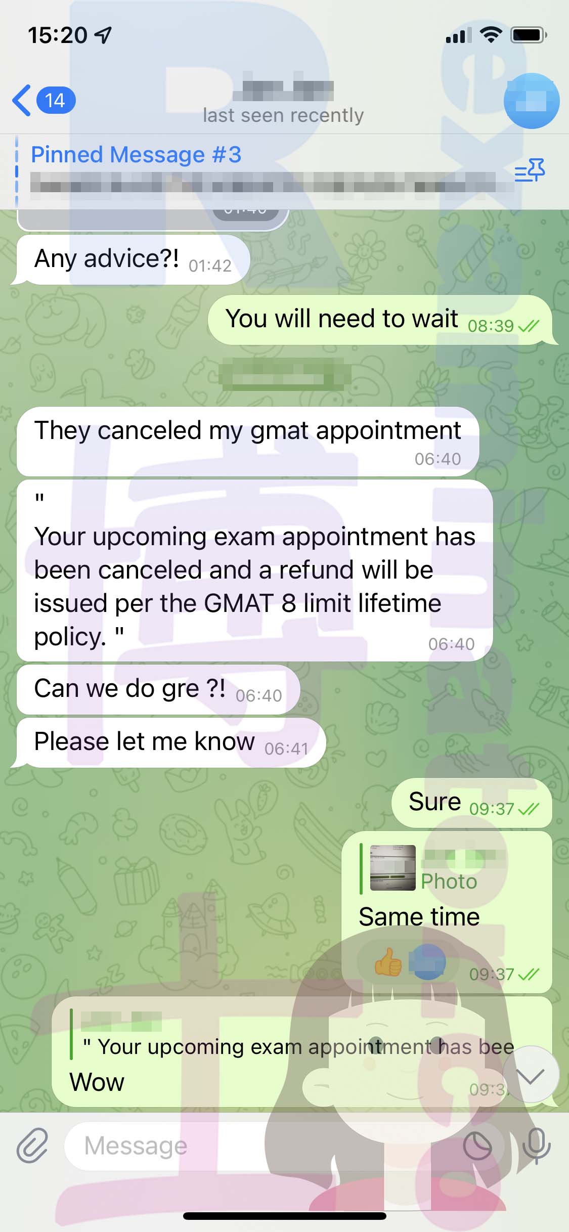[GRE代考保分]成功案例#317的对话截图