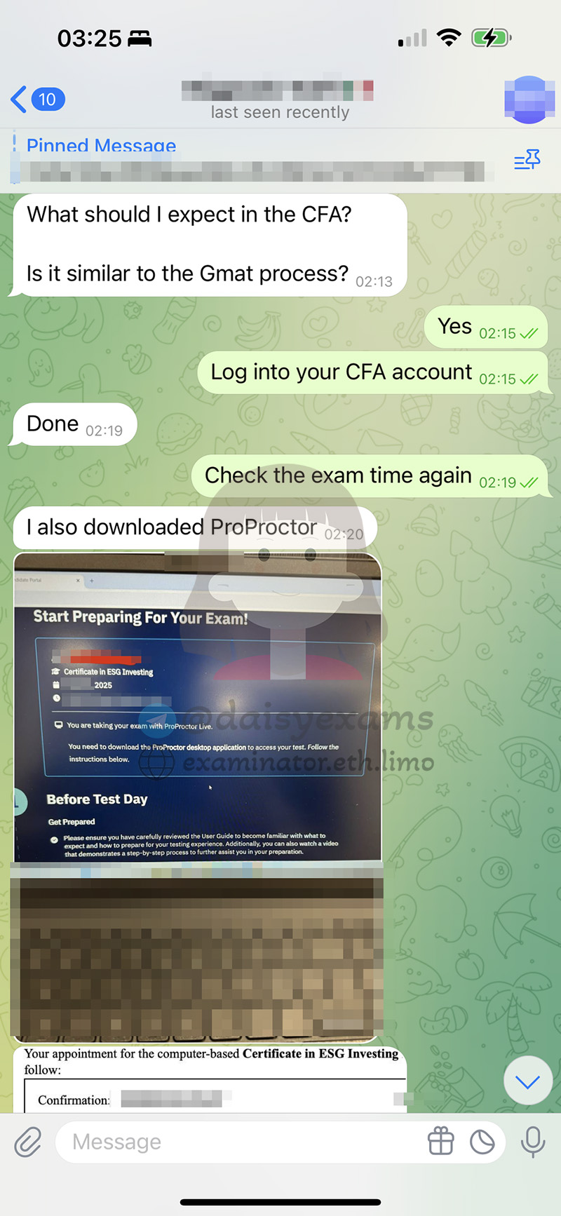 代考保分成功案例#694的与客户对话截图