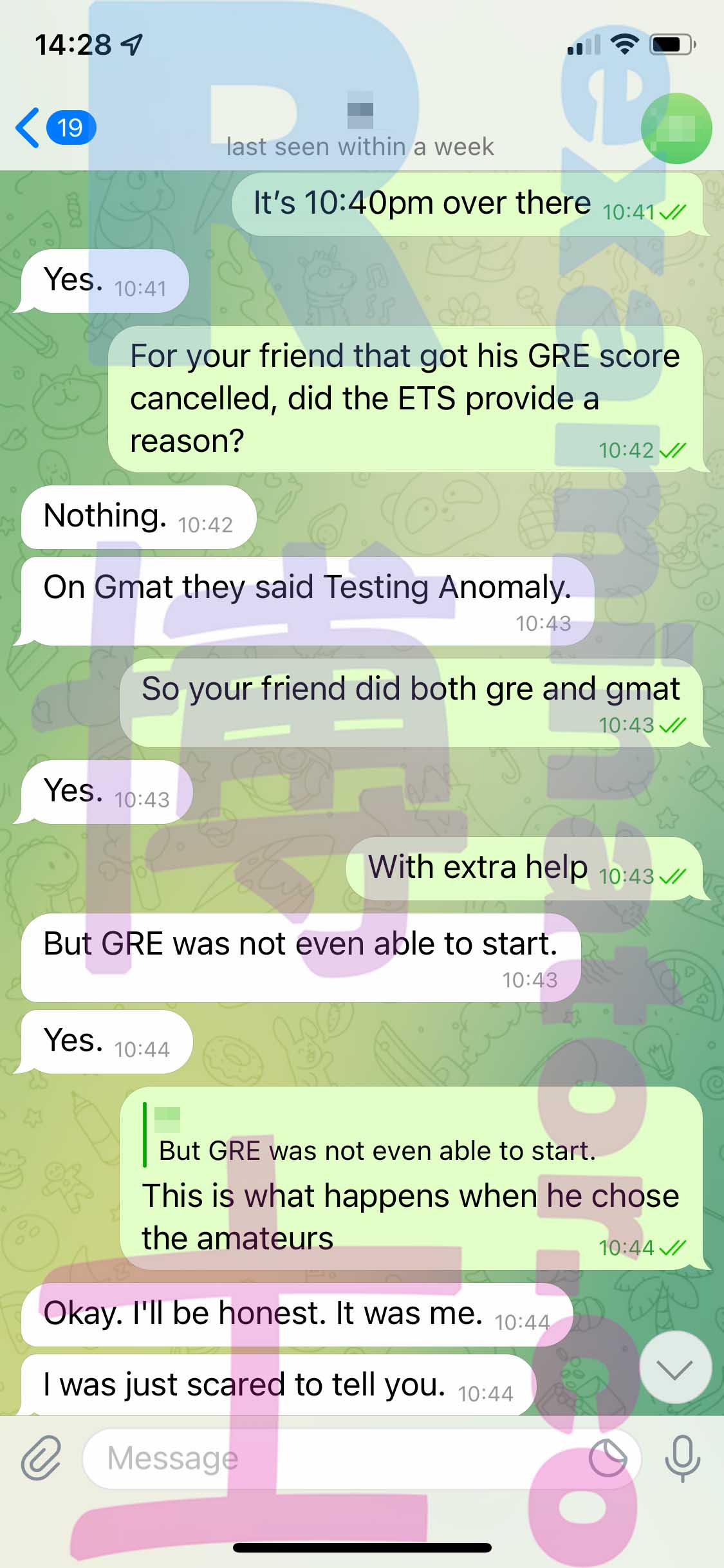 [GRE代考保分]成功案例#208的对话截图