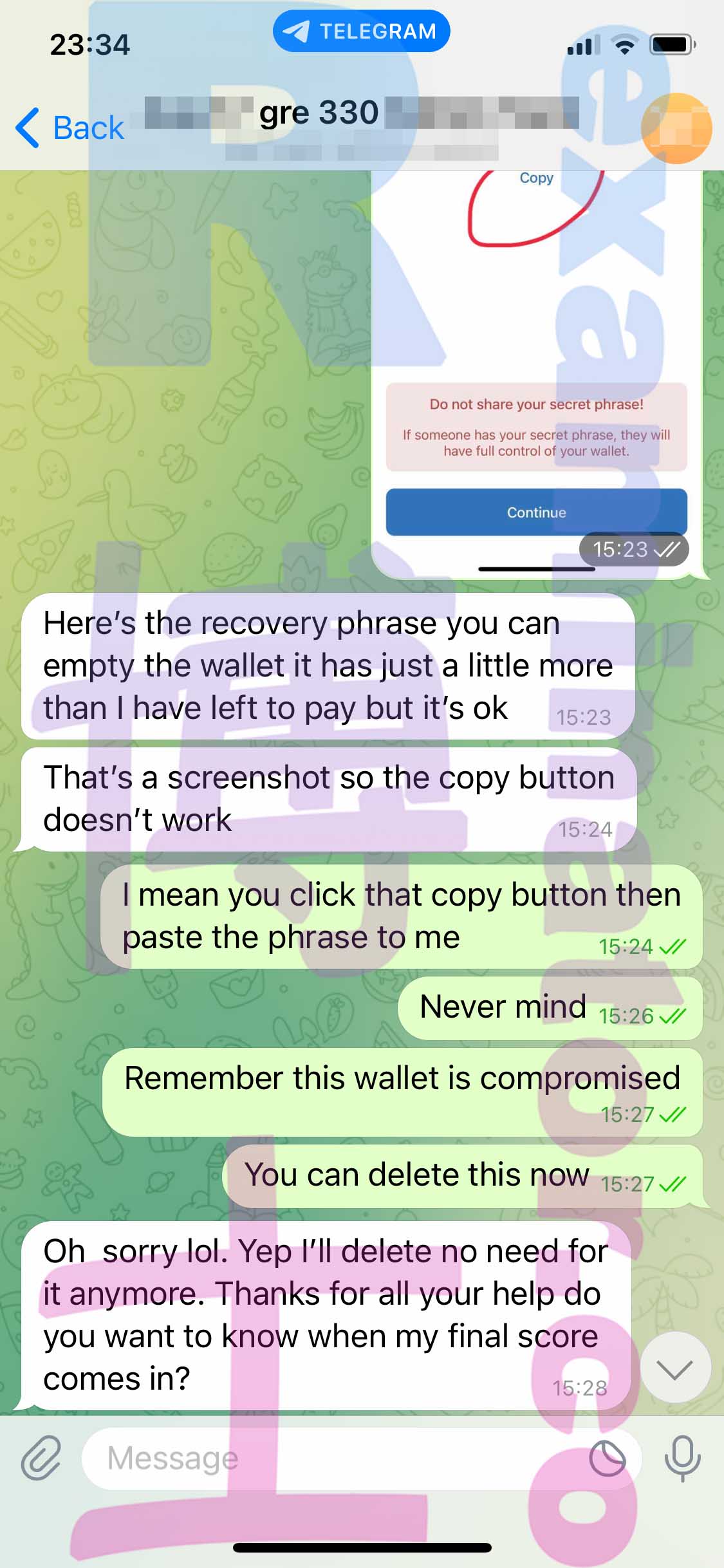 GRE代考保分成功案例#372的与客户对话截图
