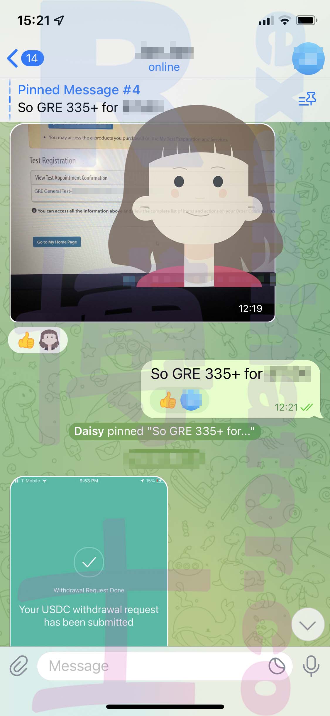 [GRE代考保分]成功案例#317的对话截图