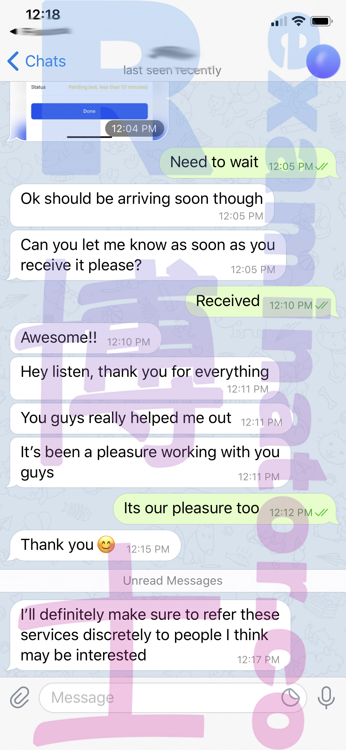 GRE代考保分成功案例#73的与客户对话截图