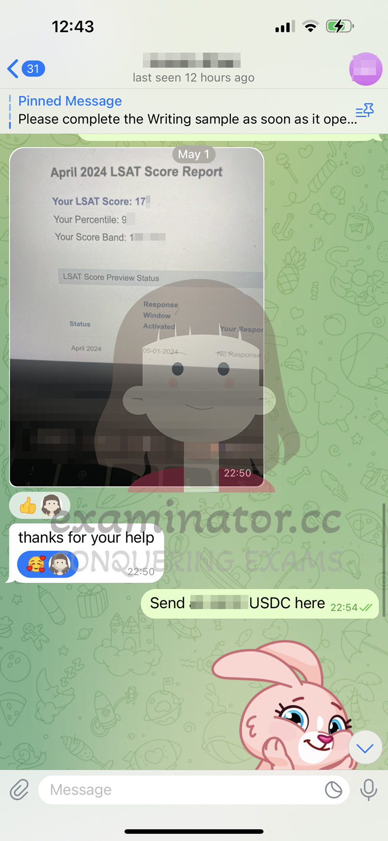 LSAT代考正式出分，交付尾款