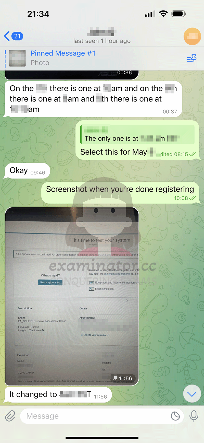 一位准爸爸聘请我们进行Executive Assessment (EA)代考