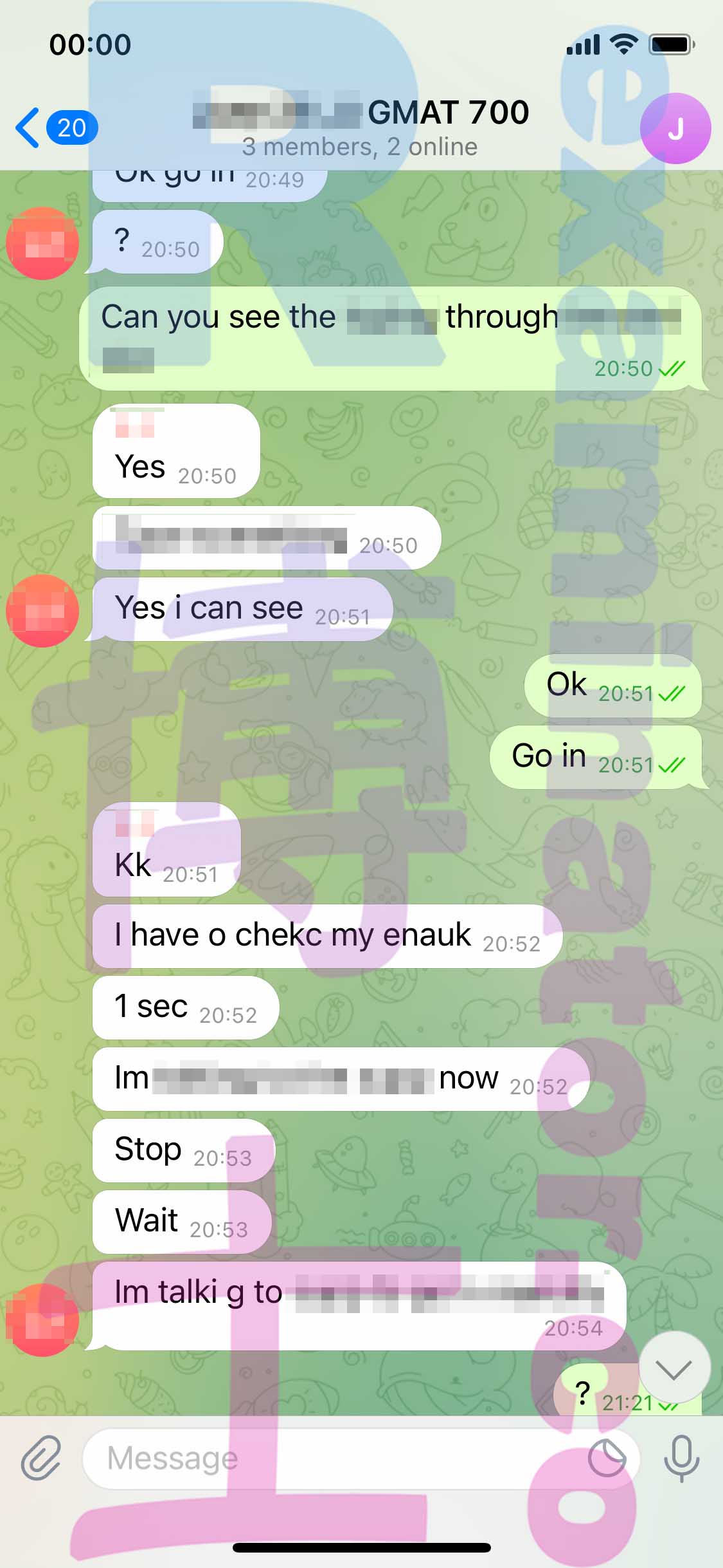 GMAT代考保分成功案例#340的与客户对话截图