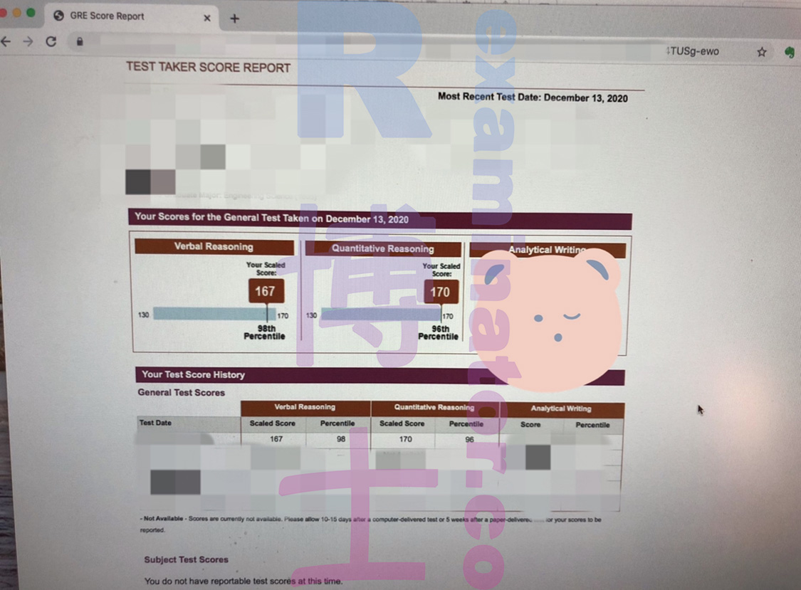GRE代考保分成功案例#86的与客户对话截图