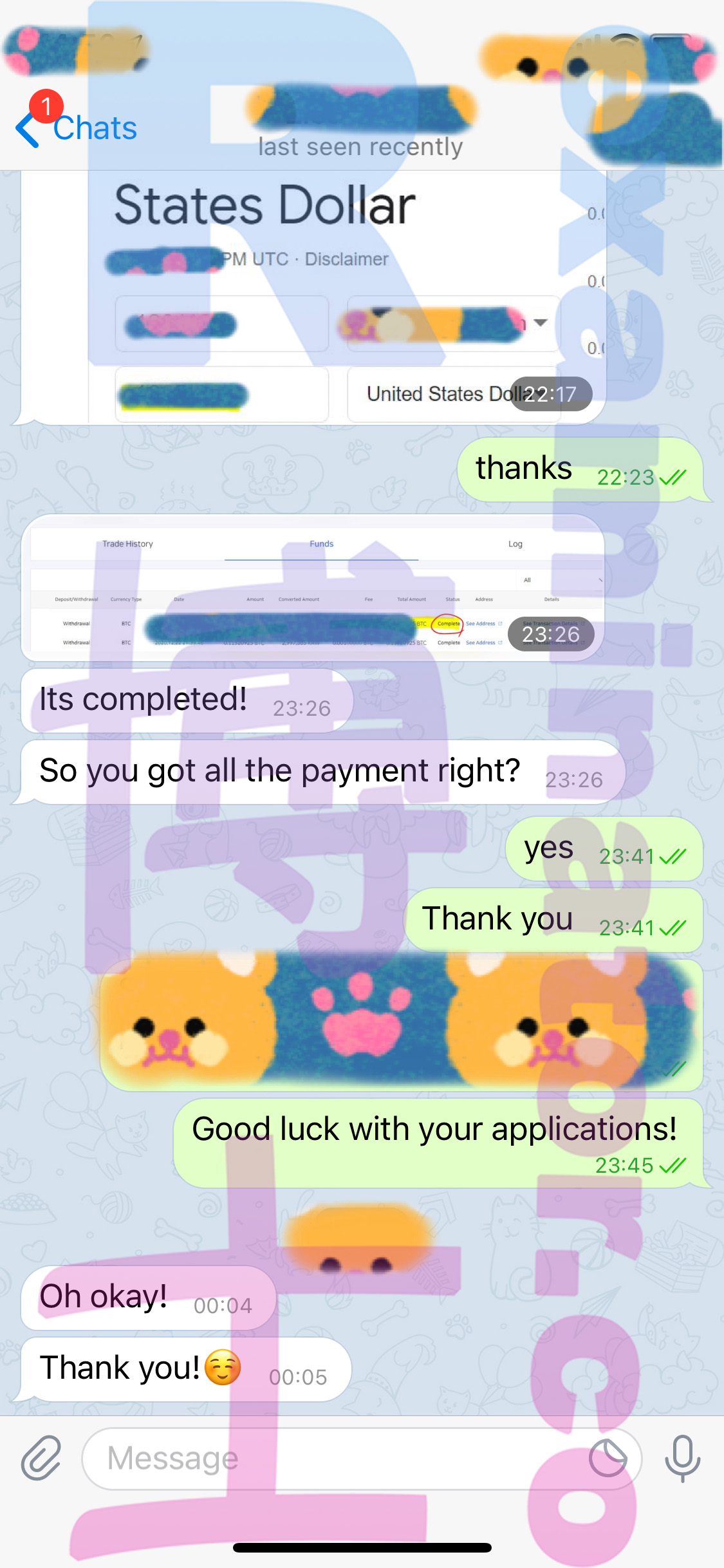 GRE代考保分成功案例#91的与客户对话截图