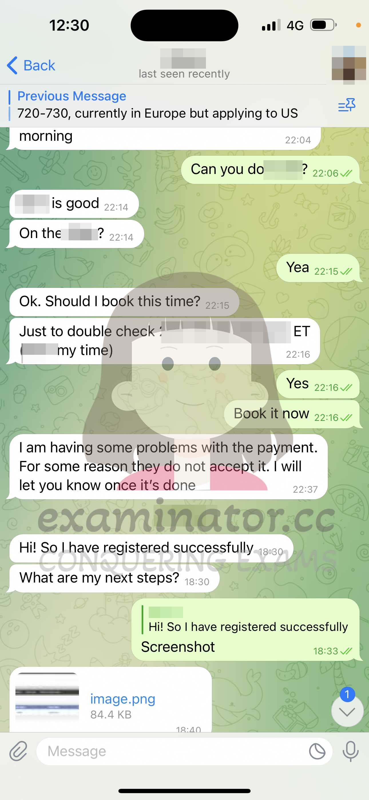 [GMAT代考保分]成功案例#381的对话截图
