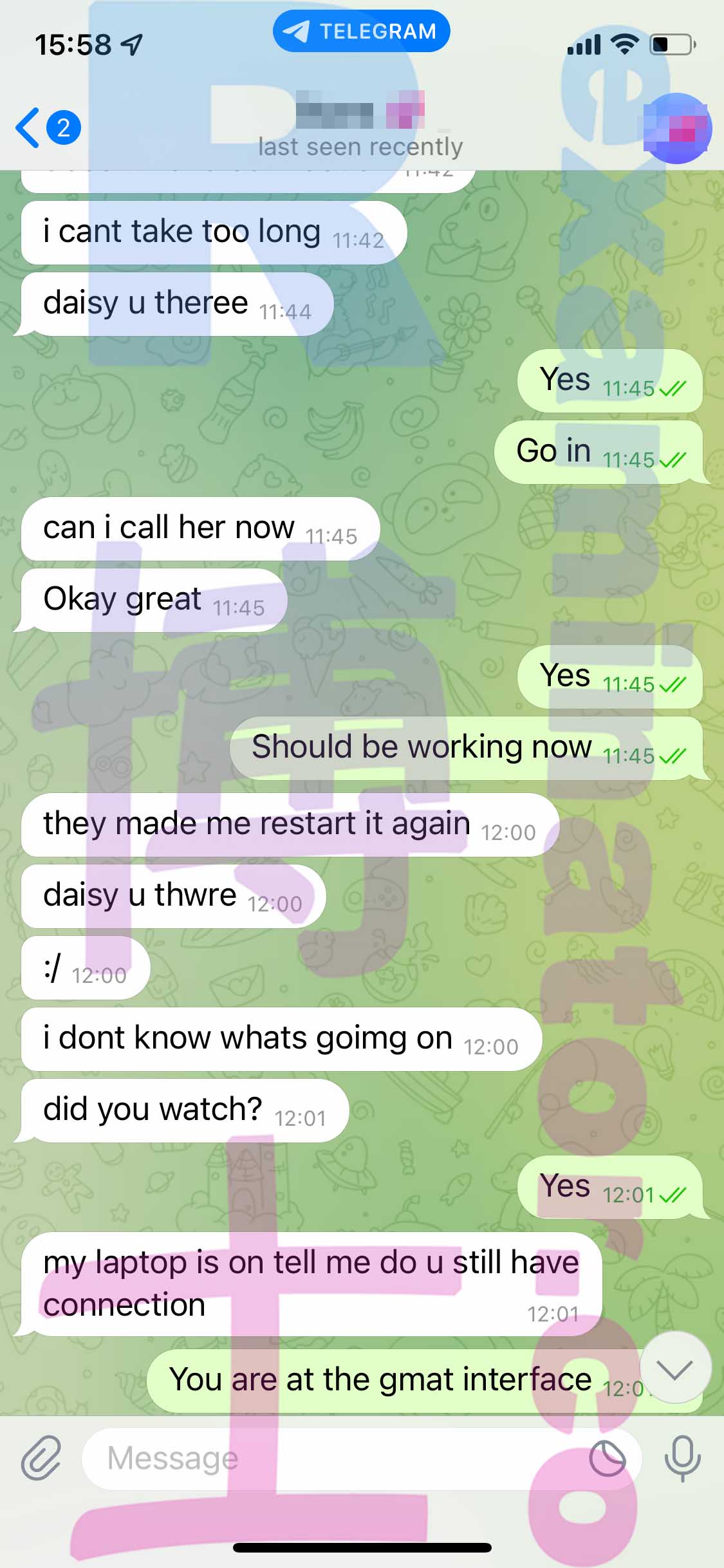 GMAT代考保分成功案例#394的与客户对话截图