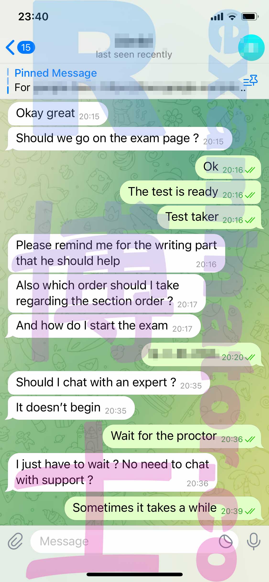GMAT代考保分成功案例#439的与客户对话截图