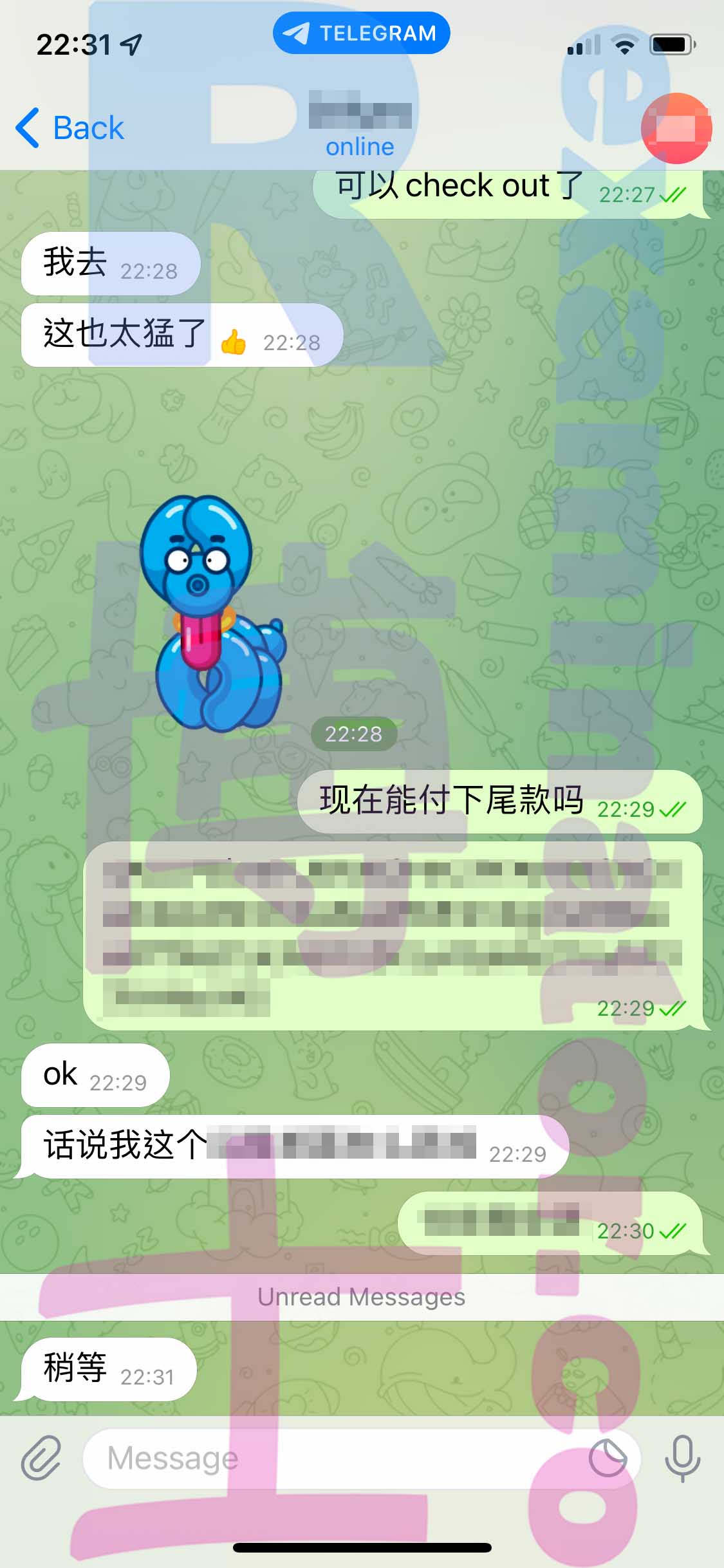 GRE代考保分成功案例#360的与客户对话截图