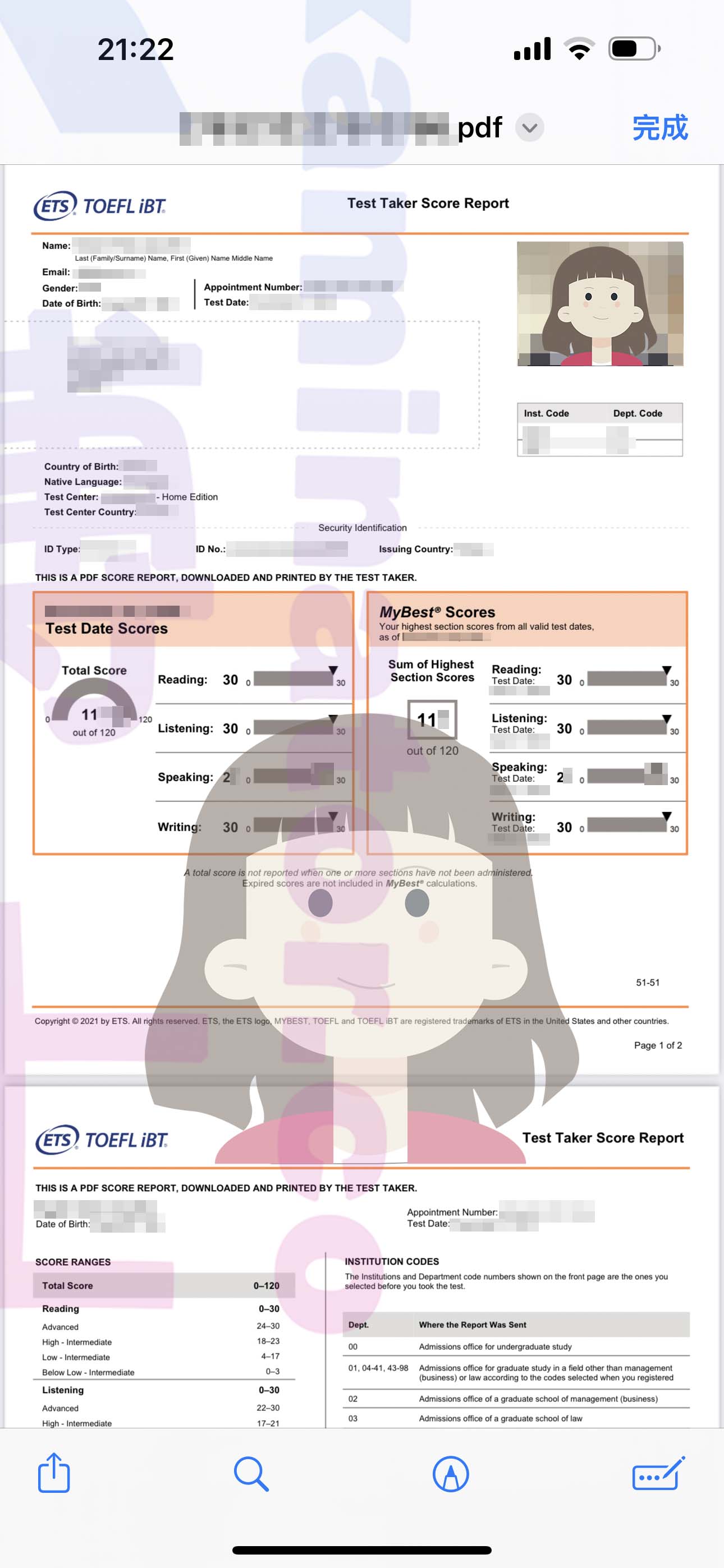 🇪🇺 "Are you insane? 11X/120 is a high score! 🤩” Official Report Confirms TOEFL Success🎖️: Preeminent Proxy Testing Expert Aids European VIP Client in Achieving Stellar Performance and an Overall Score of 11X in TOEFL Exam 🌟👩🏫