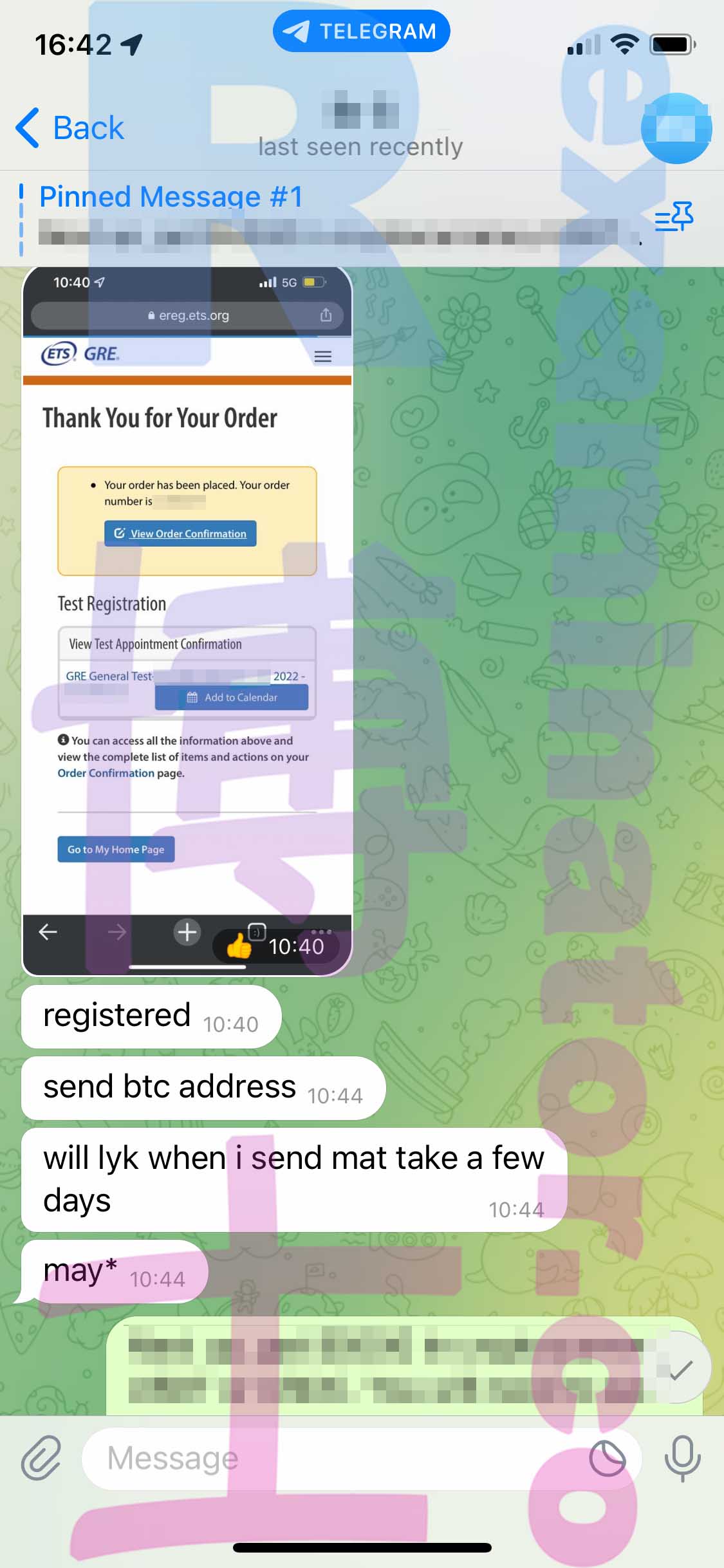 [GRE代考保分]成功案例#258的对话截图